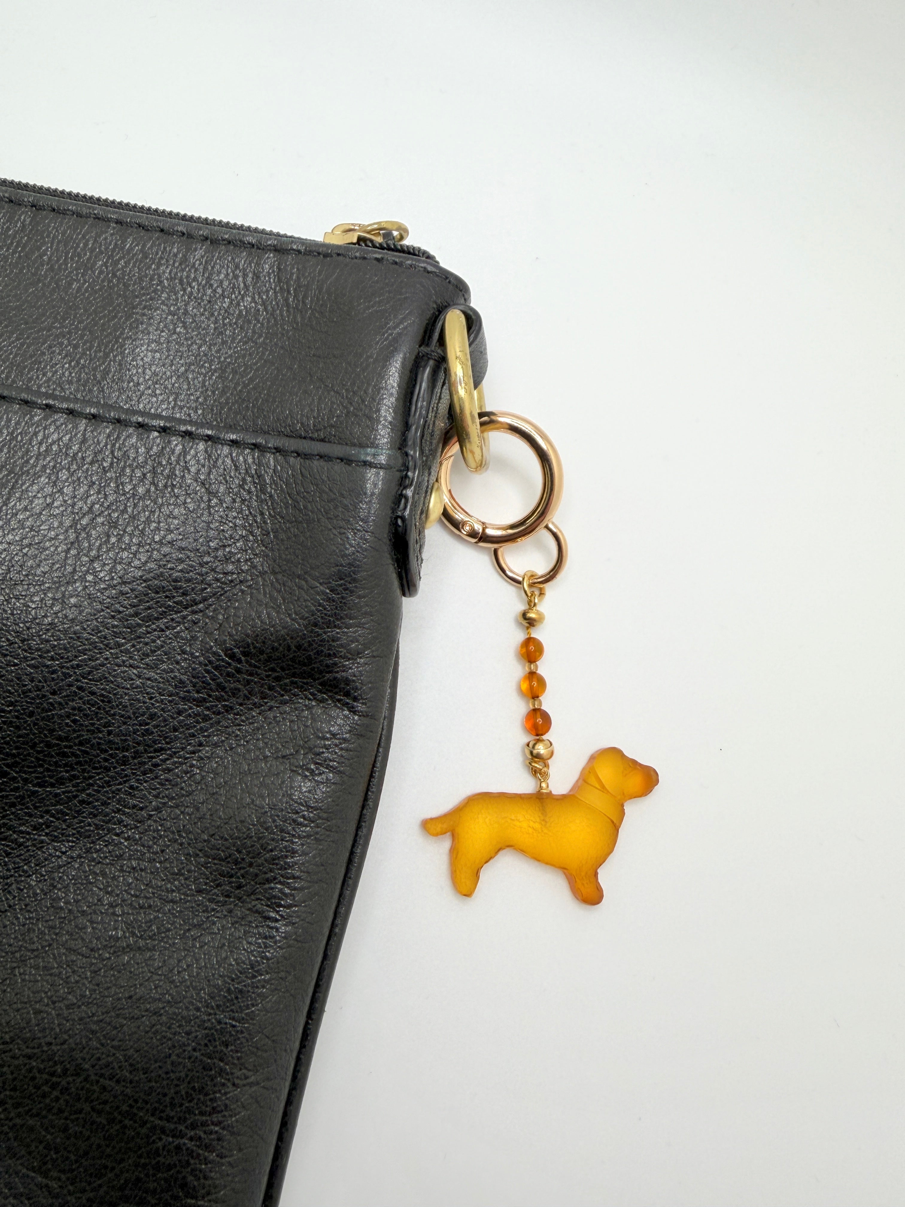 Handmade in Lithuania Genuine Baltic Amber Horse or Dog Purse Charm – Elegant Laser-Cut Accent