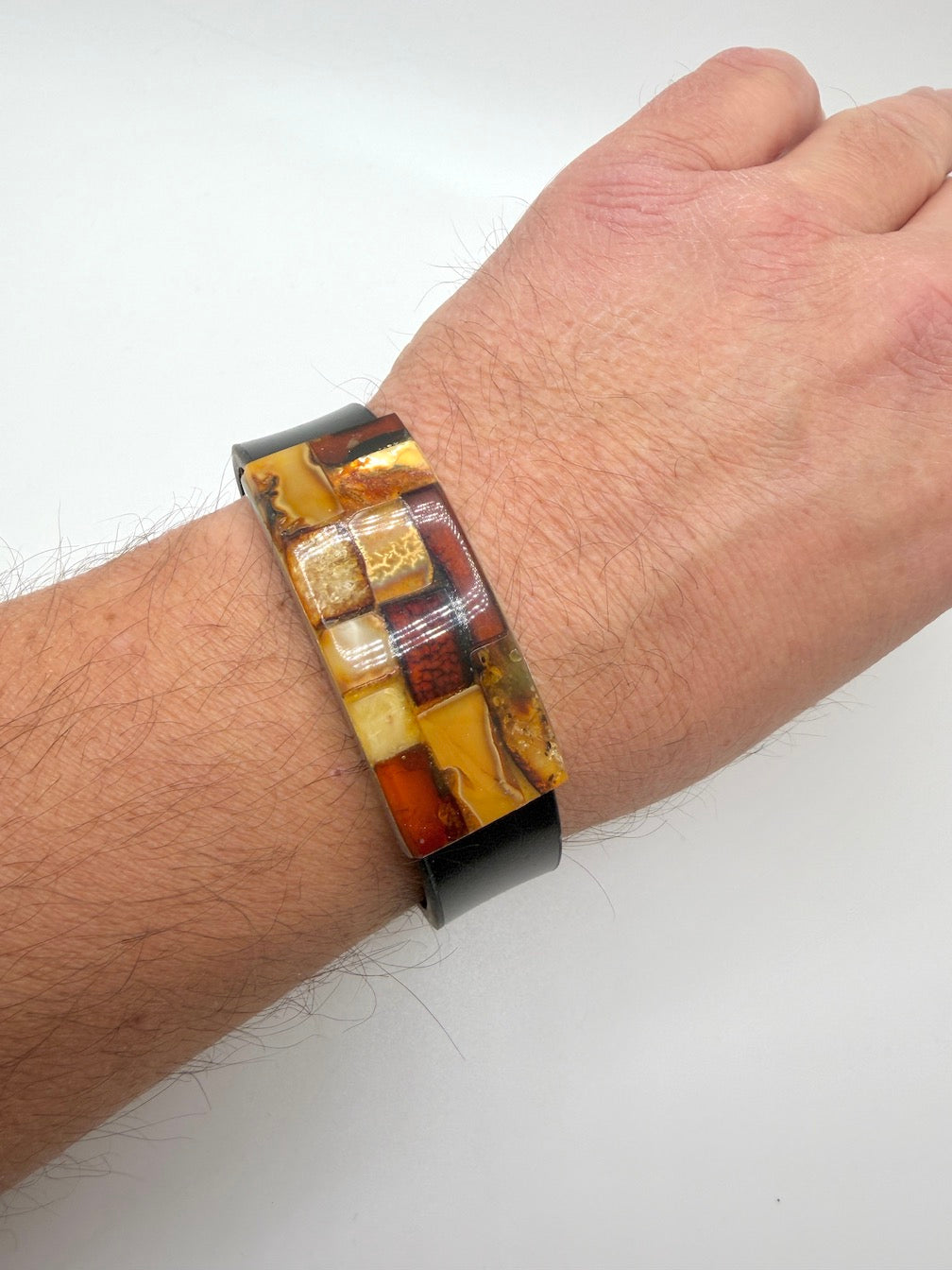 Handmade in Lithuania – Genuine Baltic Amber, Leather & Stainless Steel Men’s Bracelets