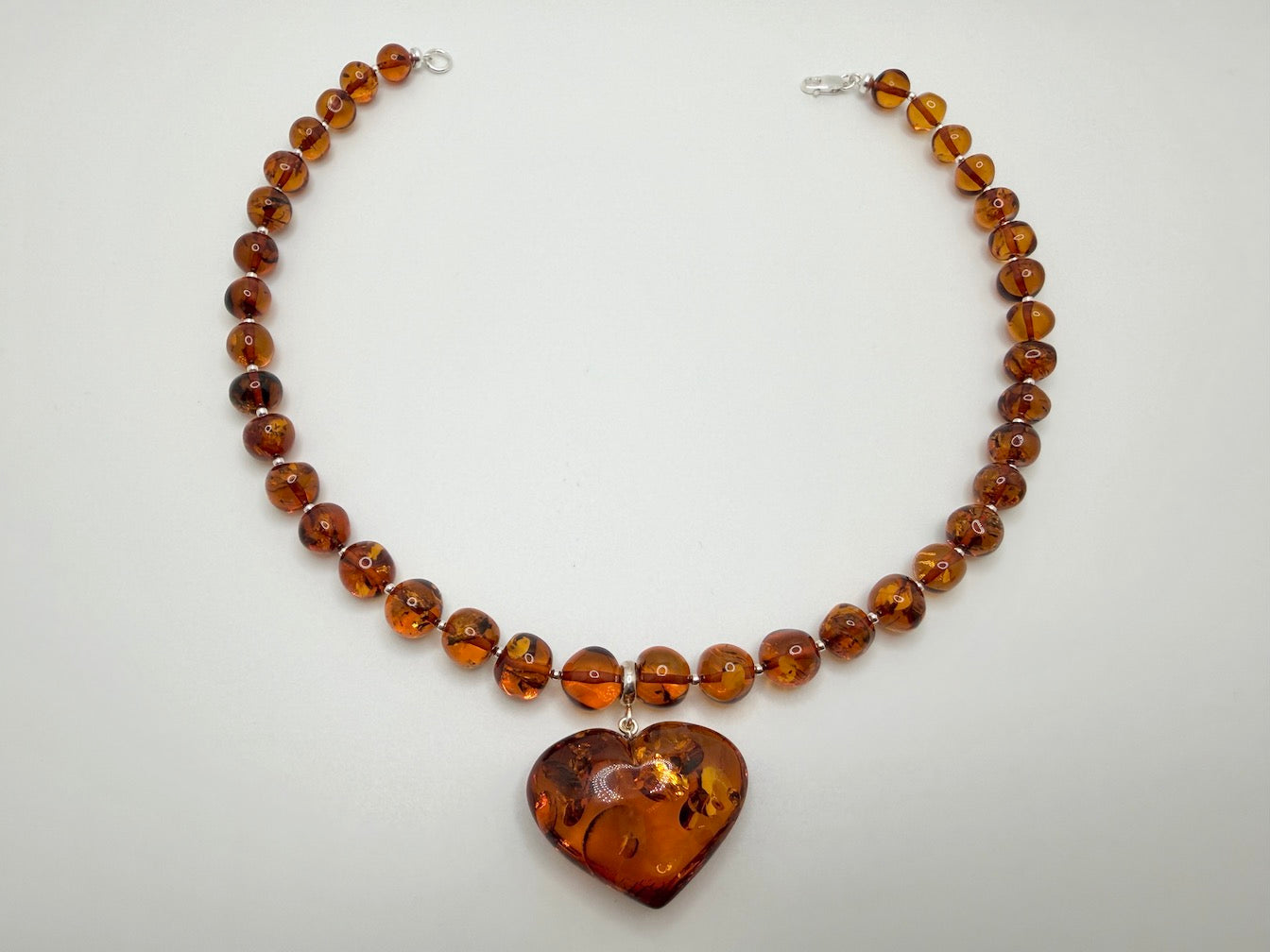 Heart of Amber One of a Kind Statement Bead Necklace