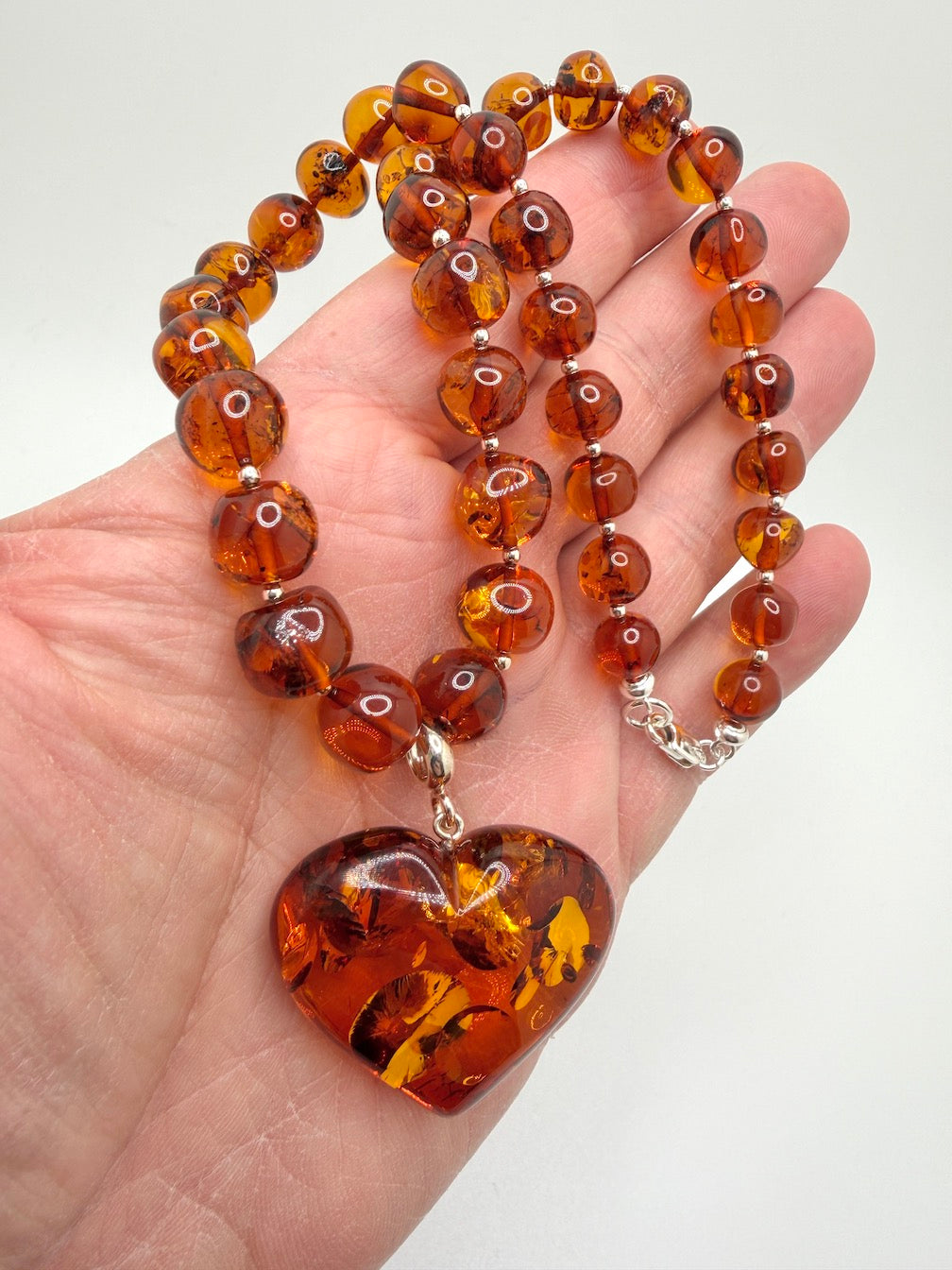 Heart of Amber One of a Kind Statement Bead Necklace