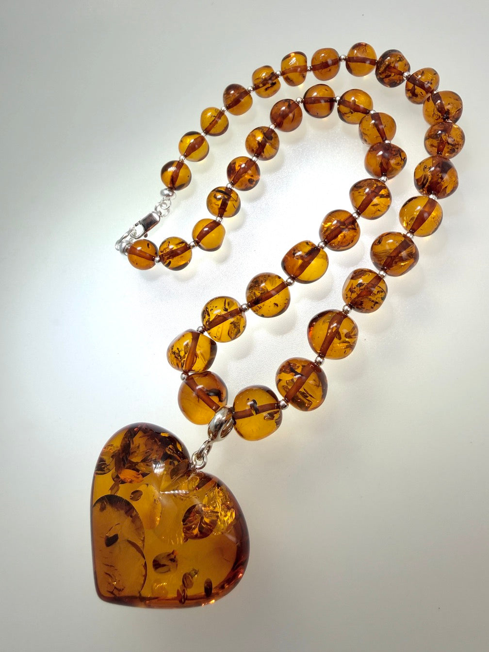 Heart of Amber One of a Kind Statement Bead Necklace