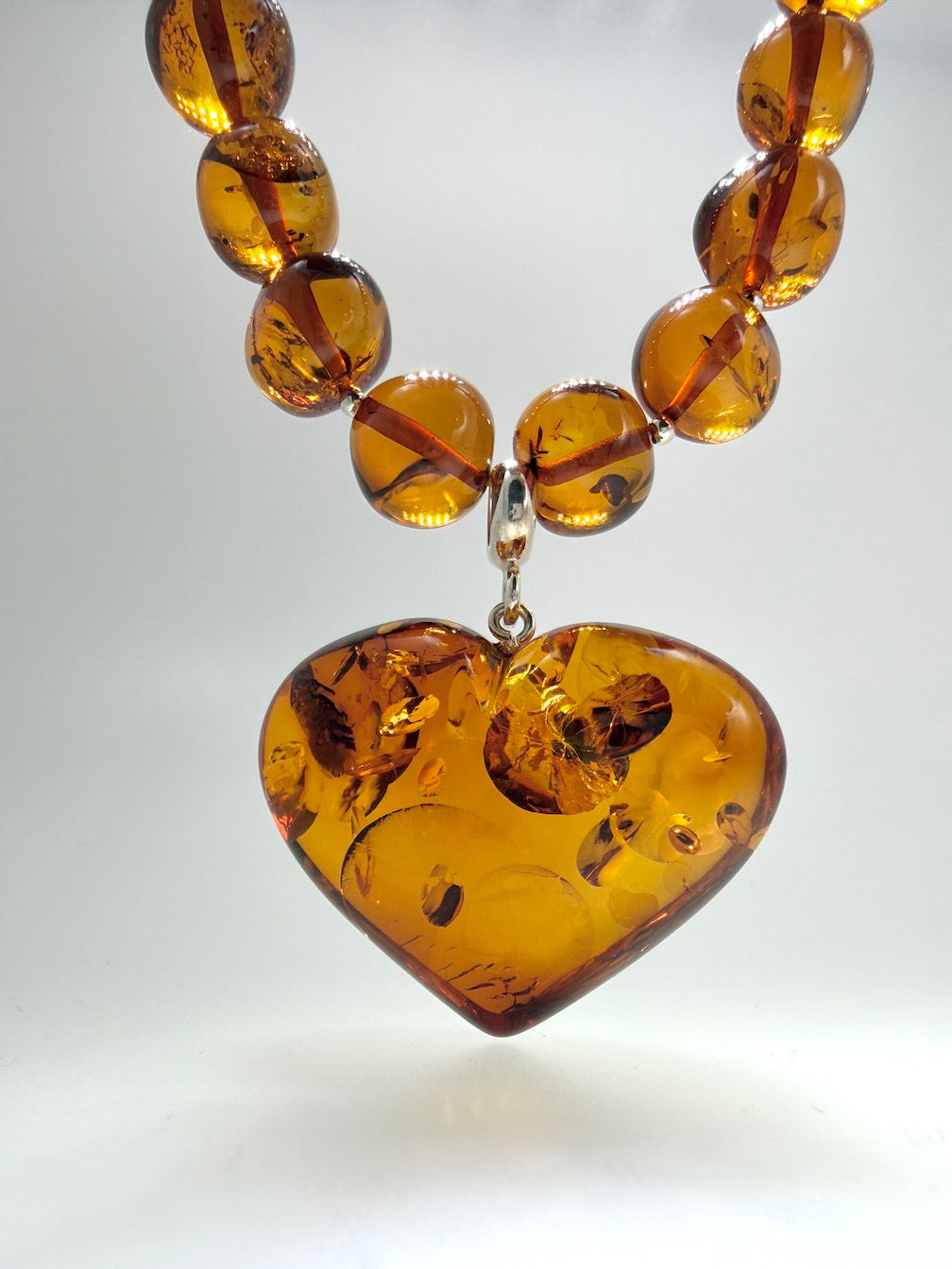 Heart of Amber One of a Kind Statement Bead Necklace