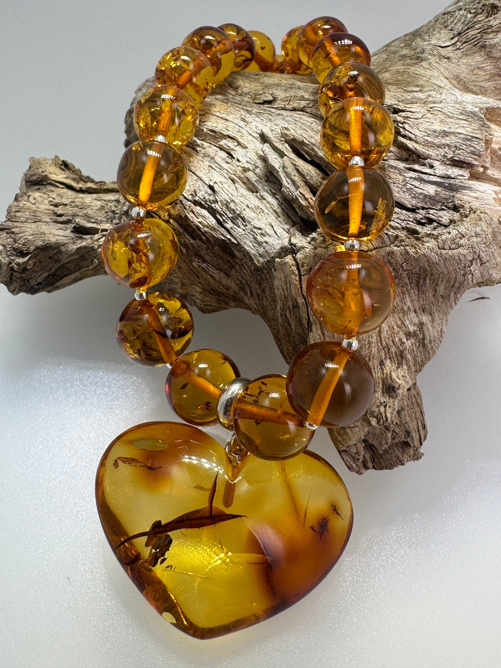 Heart of Amber One of a Kind Statement Bead Necklace