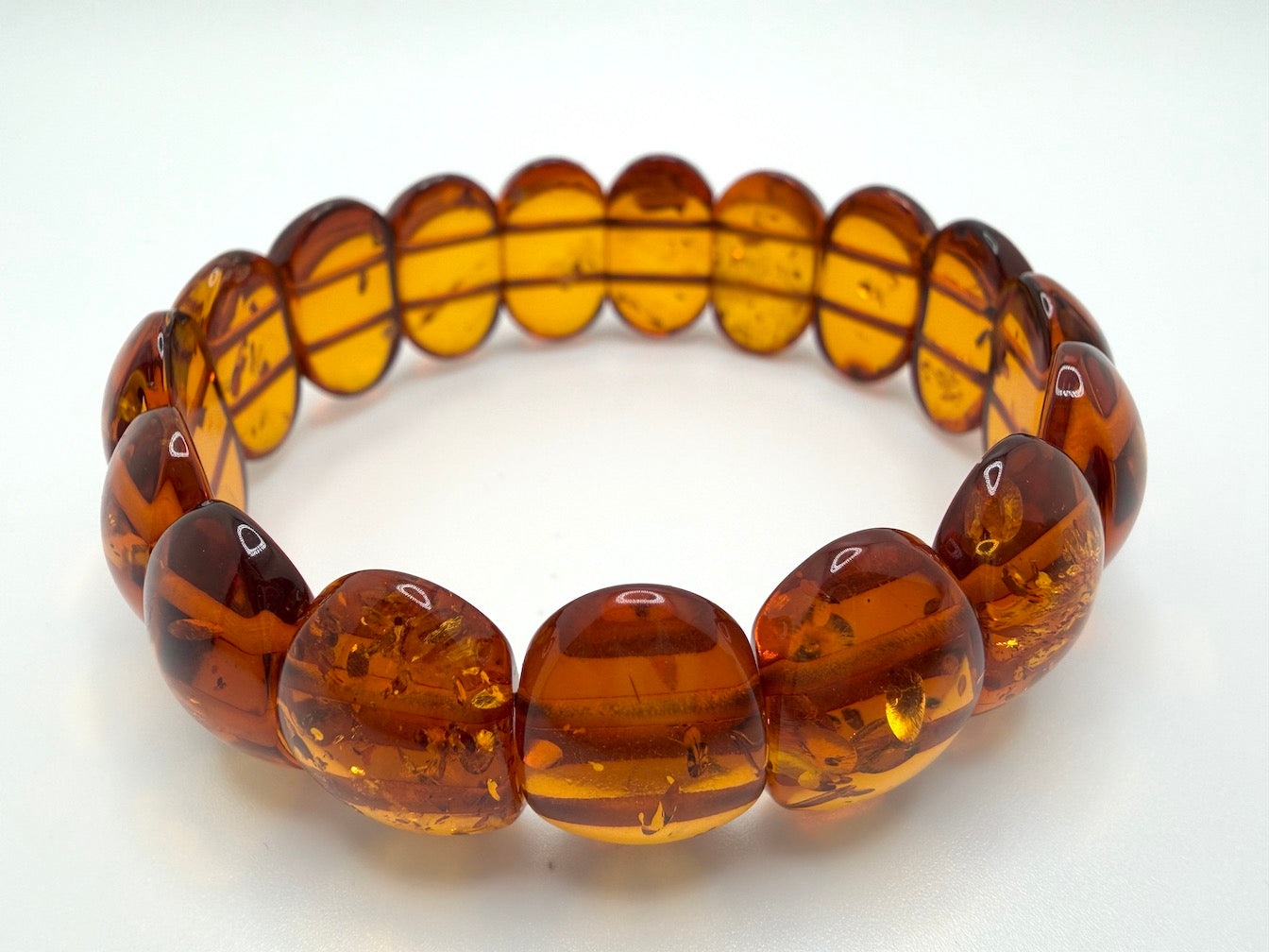 Honey Baltic Amber stretch statement bracelet