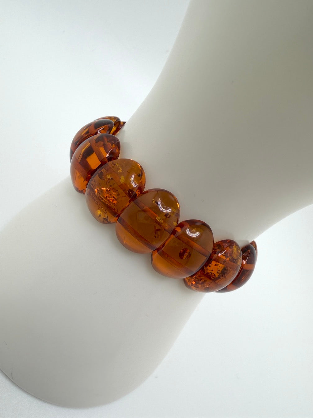 Honey Baltic Amber stretch statement bracelet