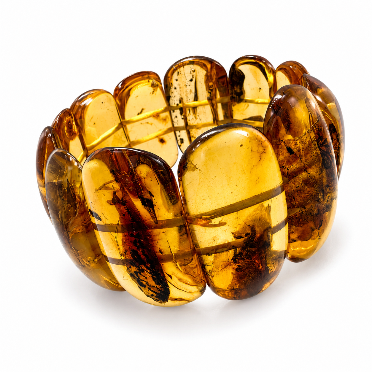 Baltic Amber Natural Honey Cognac Stretch Bracelet