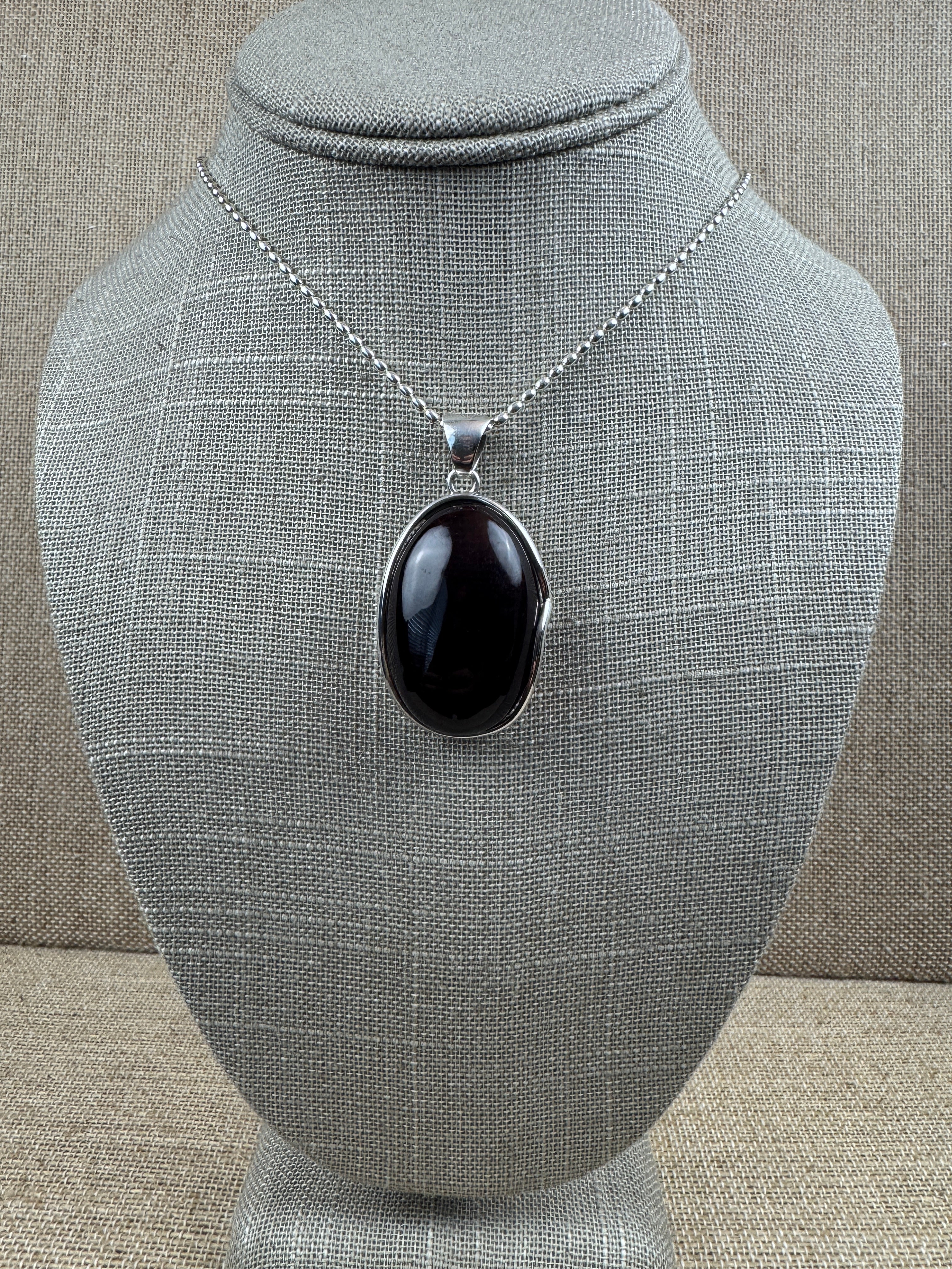 One-of-a-Kind Cherry Baltic Amber Pendant | Sterling Silver Bead Chain | Handmade Statement Necklace
