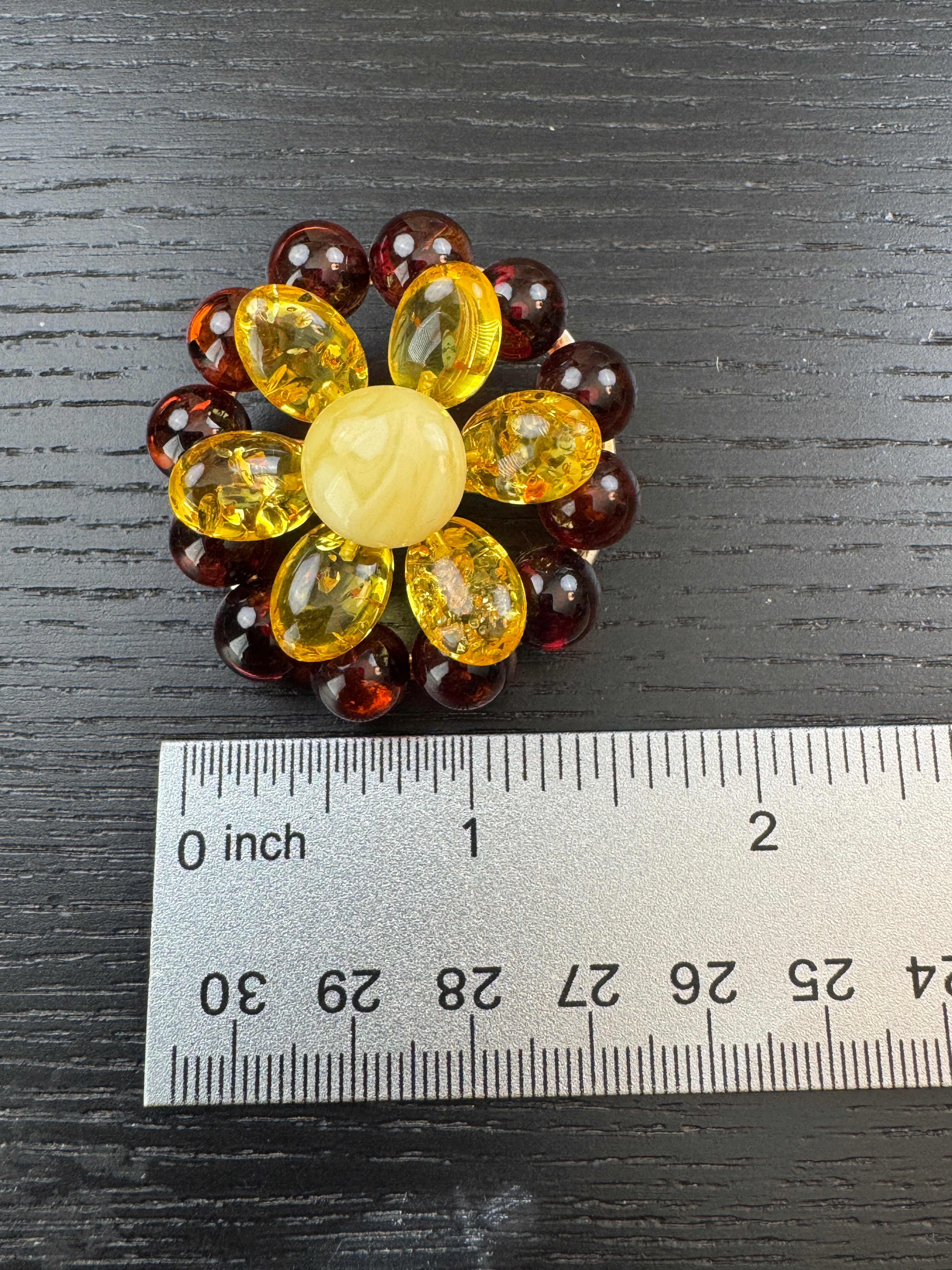 One-of-a-Kind Baltic Amber Beaded Pendant & Brooch – Multi-Tone Beauty - Shipped on Silver Chain