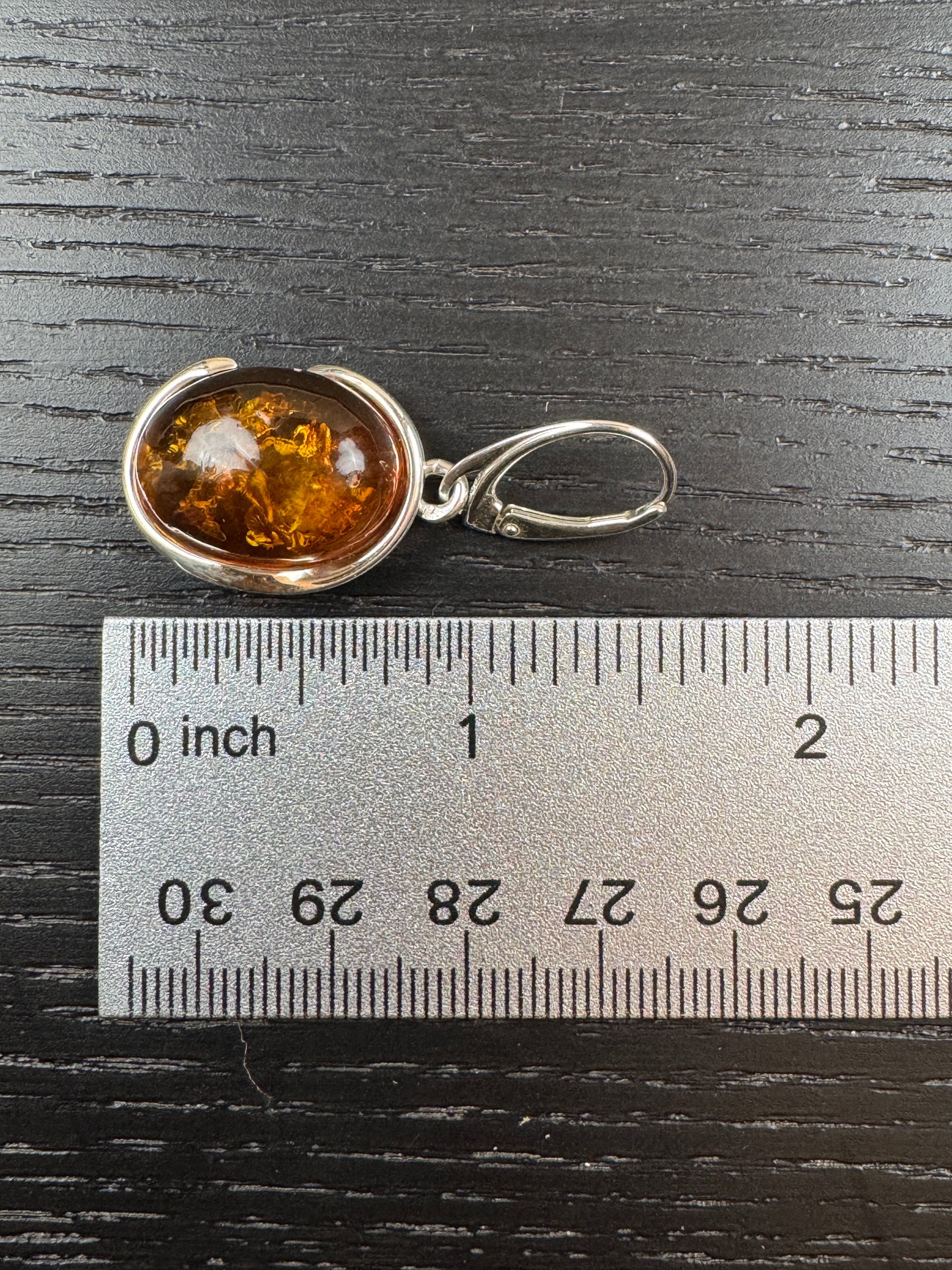 Large Genuine Baltic Amber Lever Back Earrings | Sterling Silver Cabochon Drops Handmade in Poland