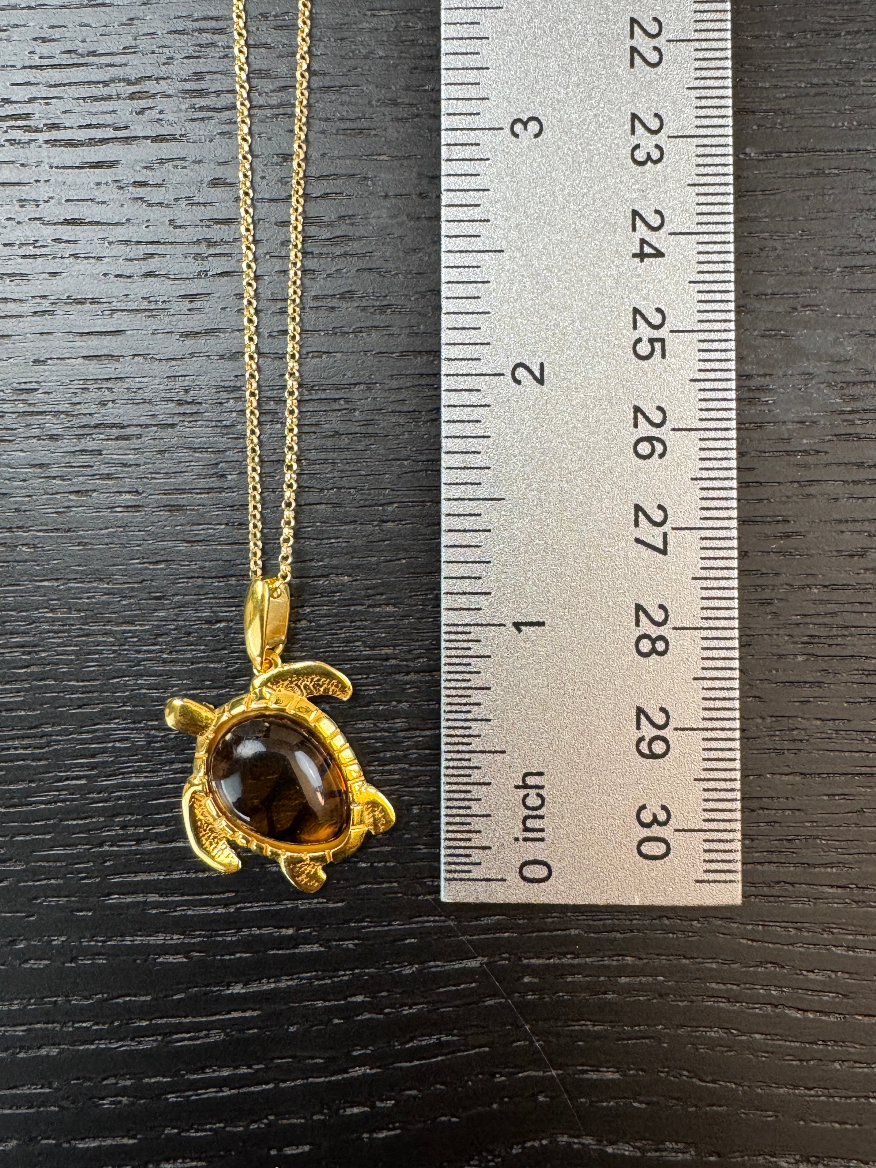Baltic Amber Sea Turtle Pendant – Shipped on Gold Plated Sterling Silver