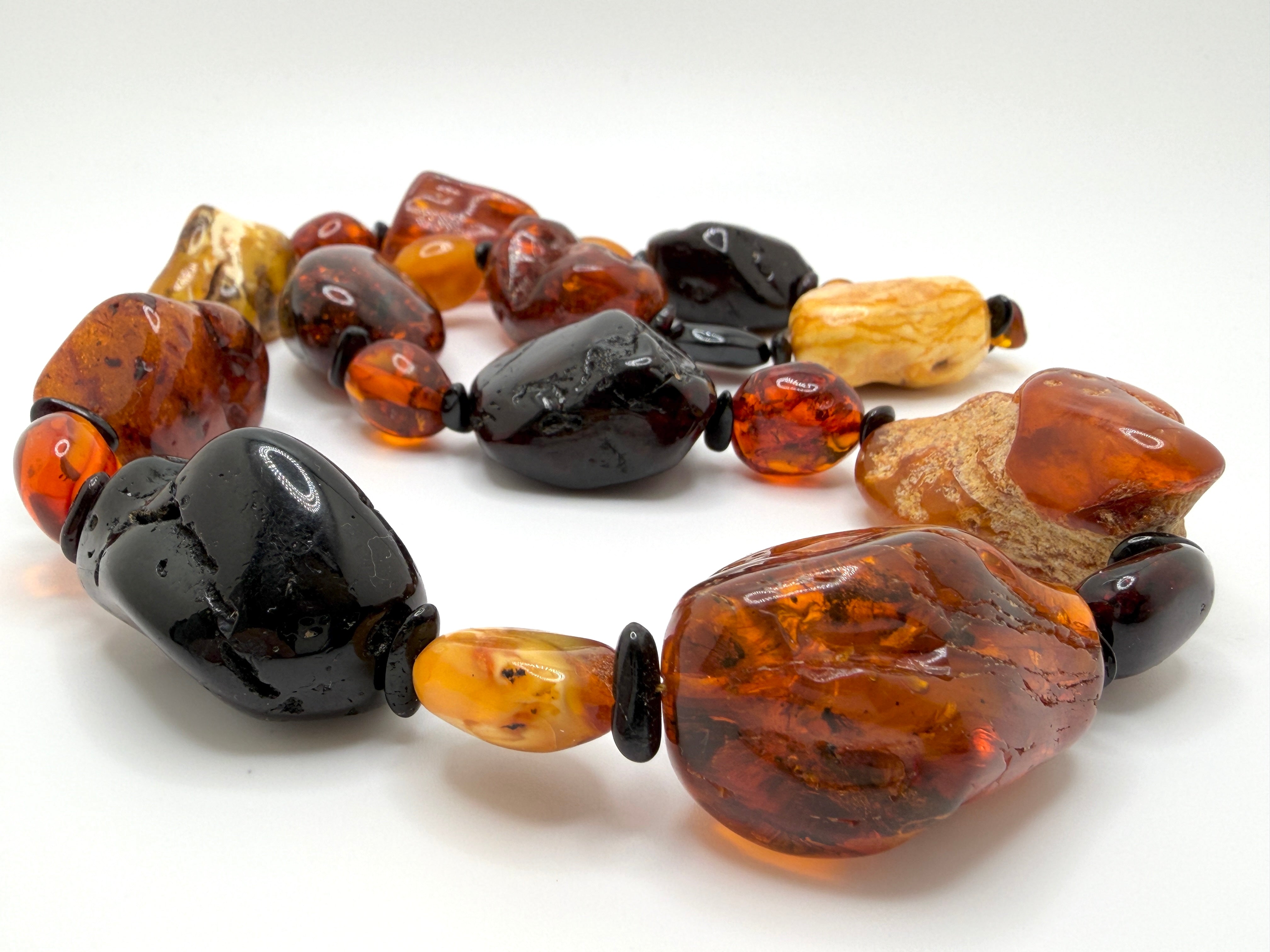 Oversized Multicolor Baltic Amber Chunk Necklace