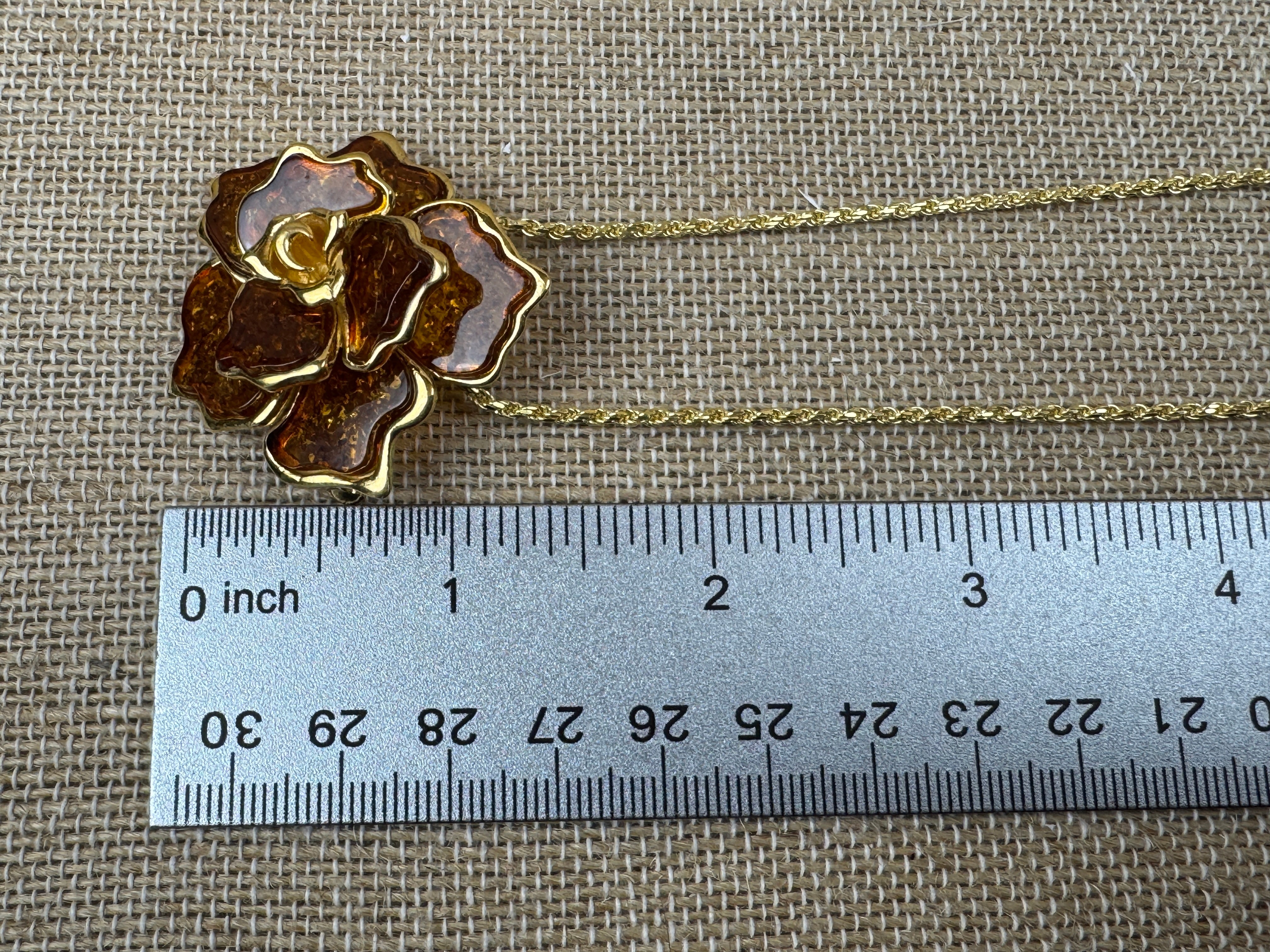 One-of-a-Kind Handmade Baltic Amber Flower Brooch & Pendant on silver chain