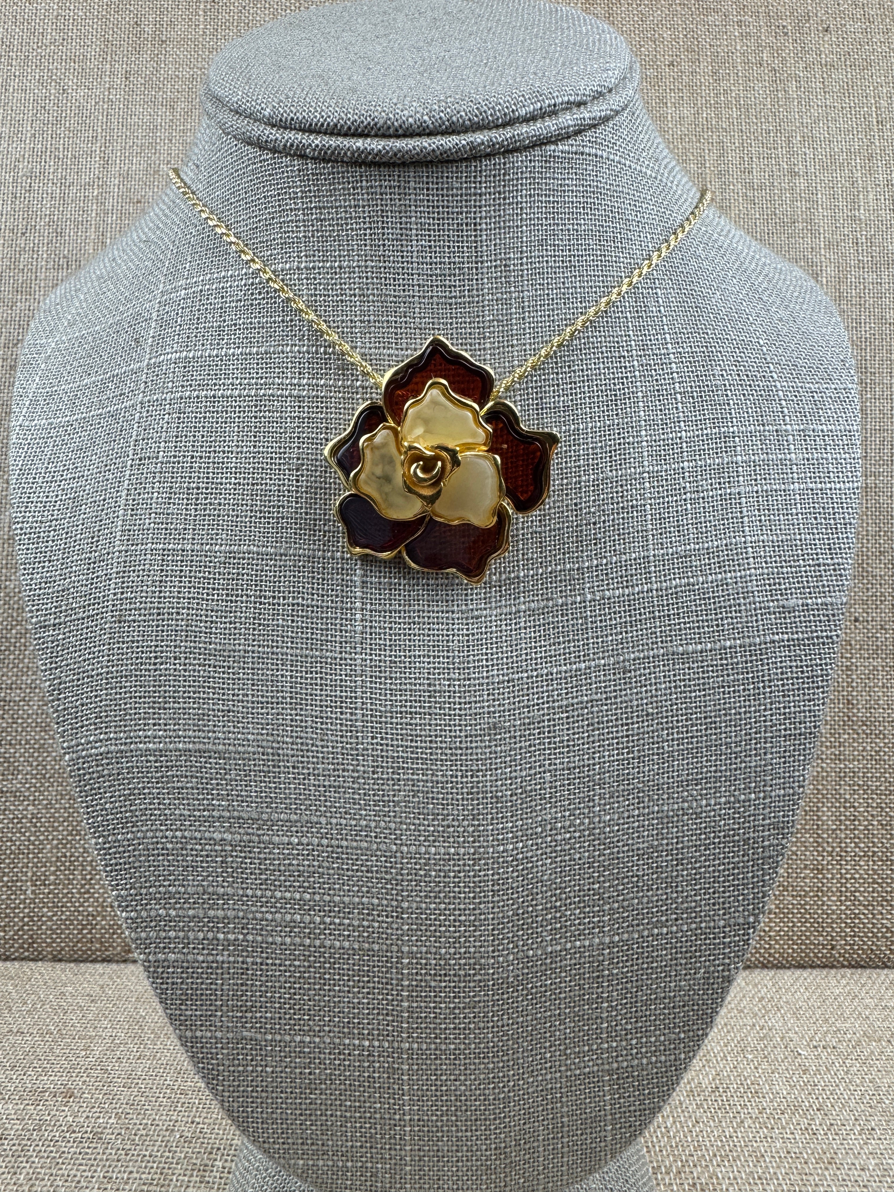 Cherry & Lemon Baltic Amber Flower Pendant on silver chain – One of a Kind