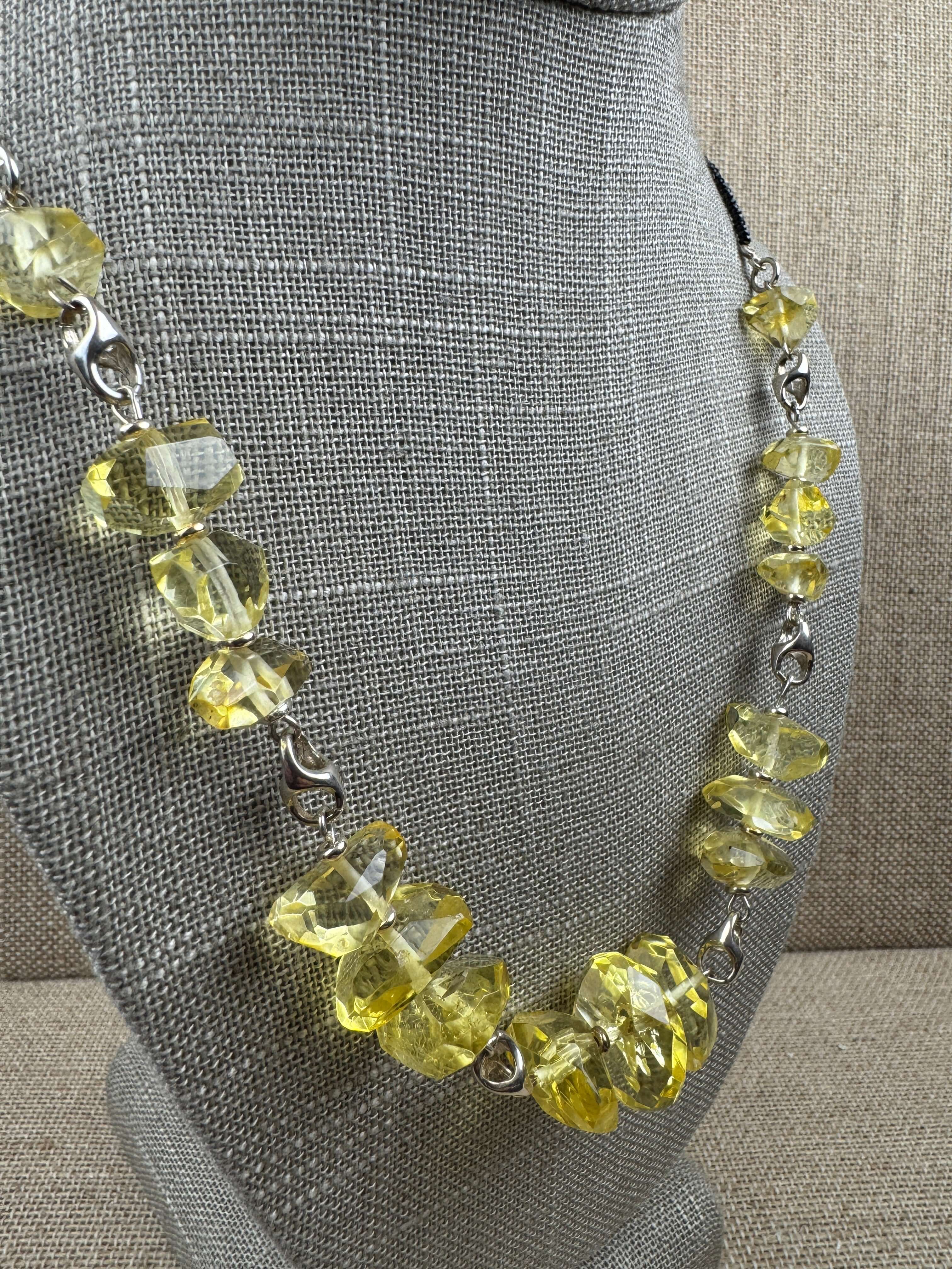Lemon Amber Bead Necklace with Black Onyx – Handcrafted 24” Design from Lithuania