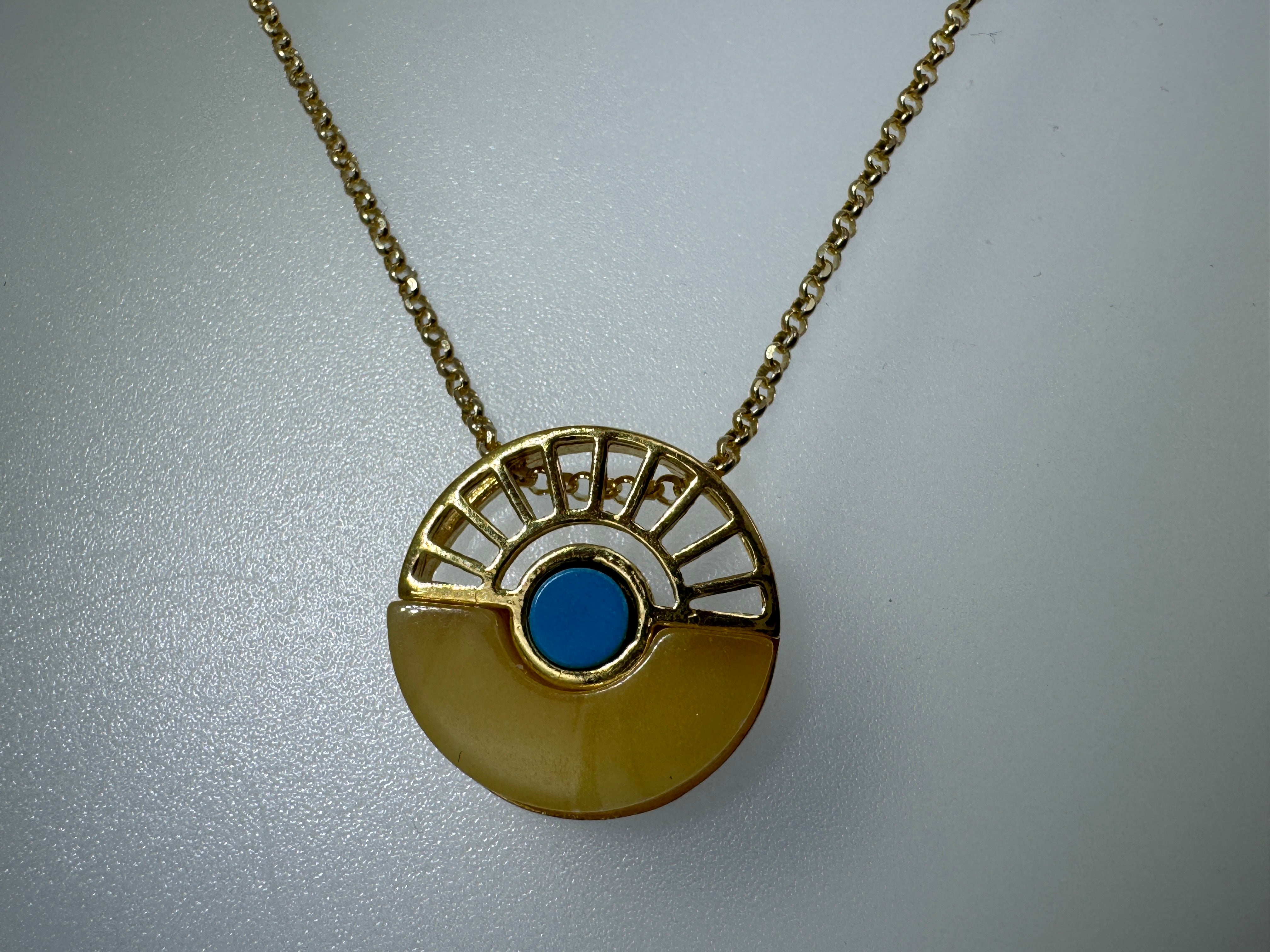 Canyon Sky Glow - Butterscotch amber and gold platted sterling silver necklace