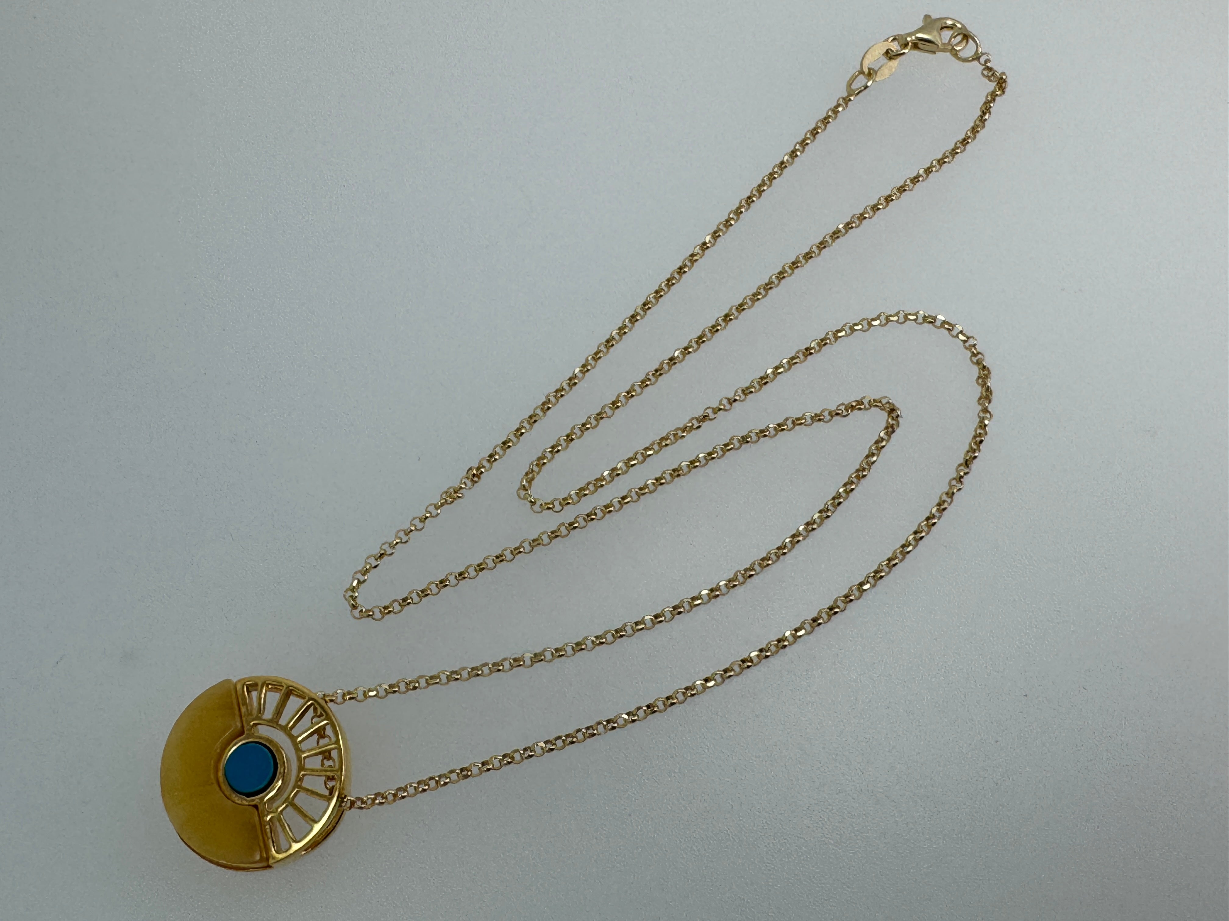 Canyon Sky Glow - Butterscotch amber and gold platted sterling silver necklace