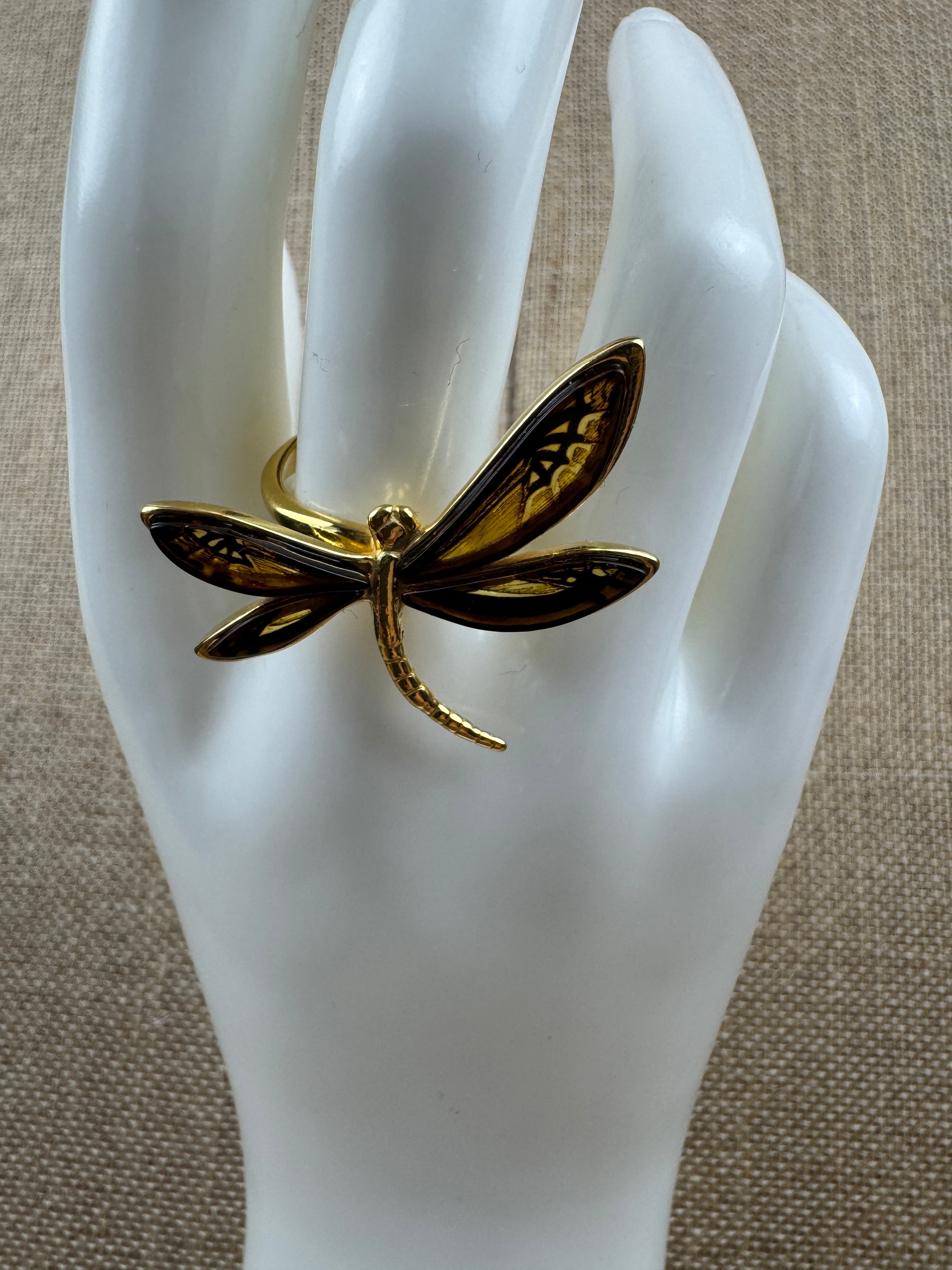 A Dragonfly of Light and Legacy - Gold Platted Sterling Silver Dragonfly Necklace