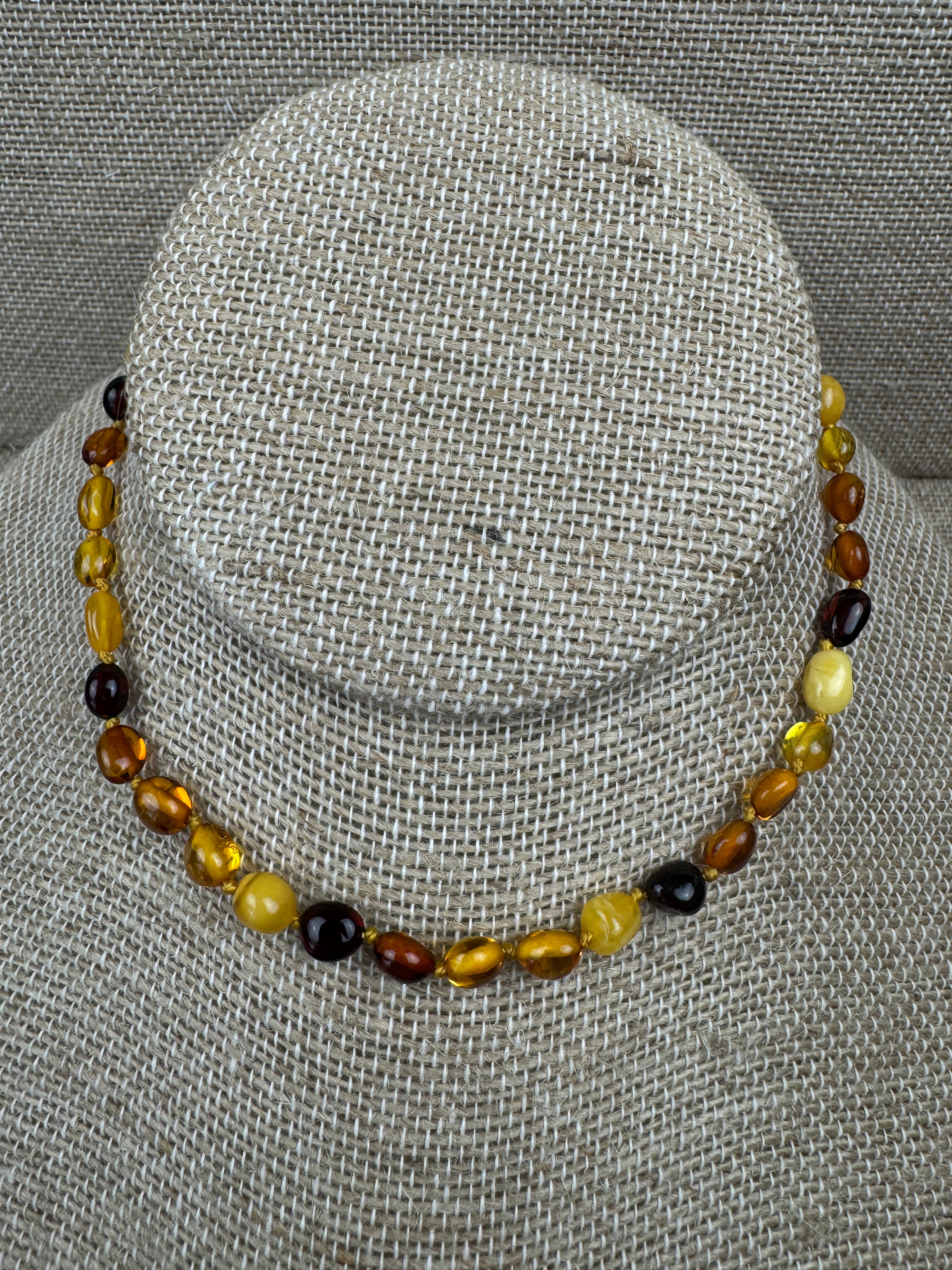 Genuine Baltic Amber Baby Teething Necklace – Cognac, Lemon, or Multicolor - Natural Pain Relief for Babies