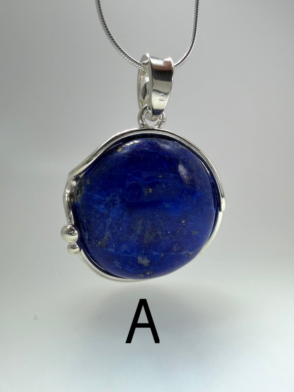 Blue Lapis Lazuli Pendant Necklace in Sterling Silver