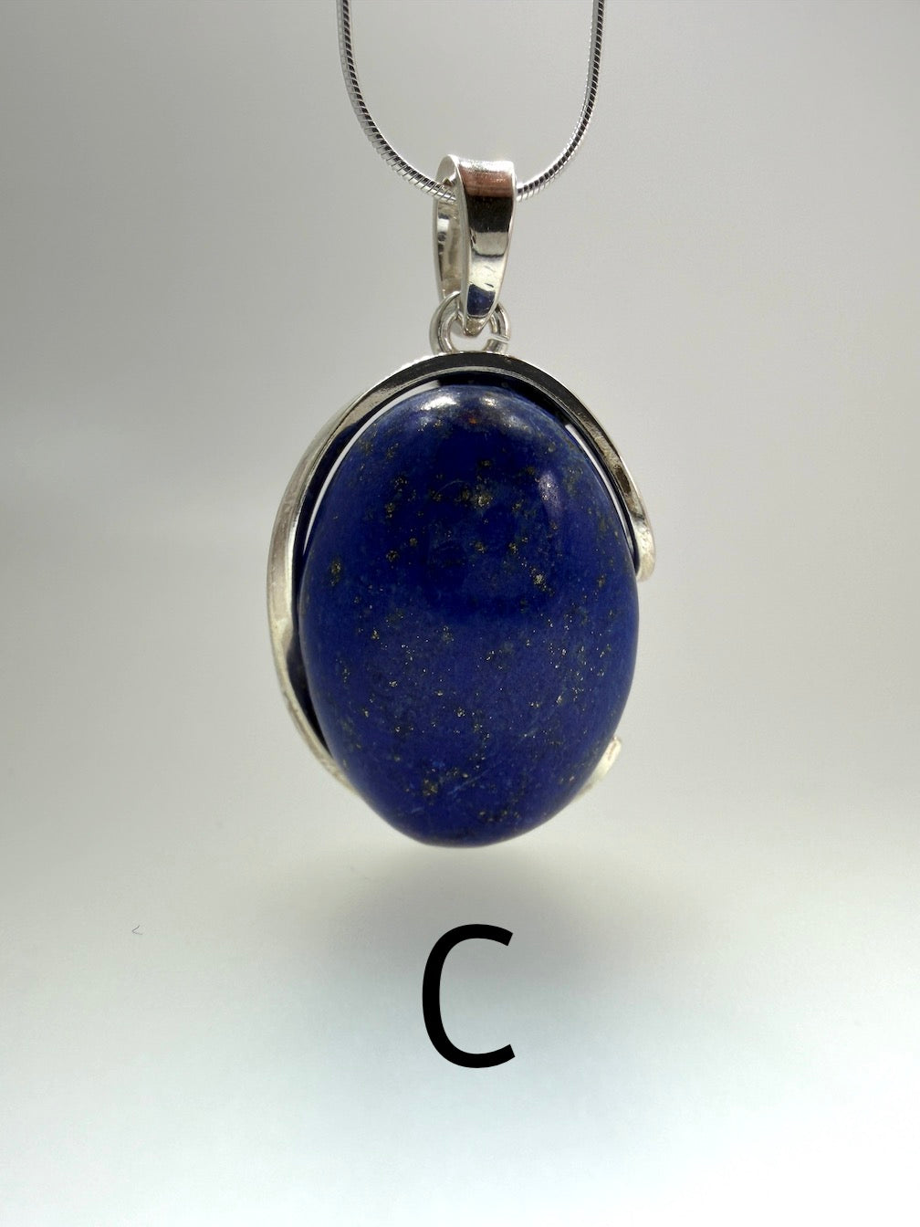Blue Lapis Lazuli Pendant Necklace in Sterling Silver
