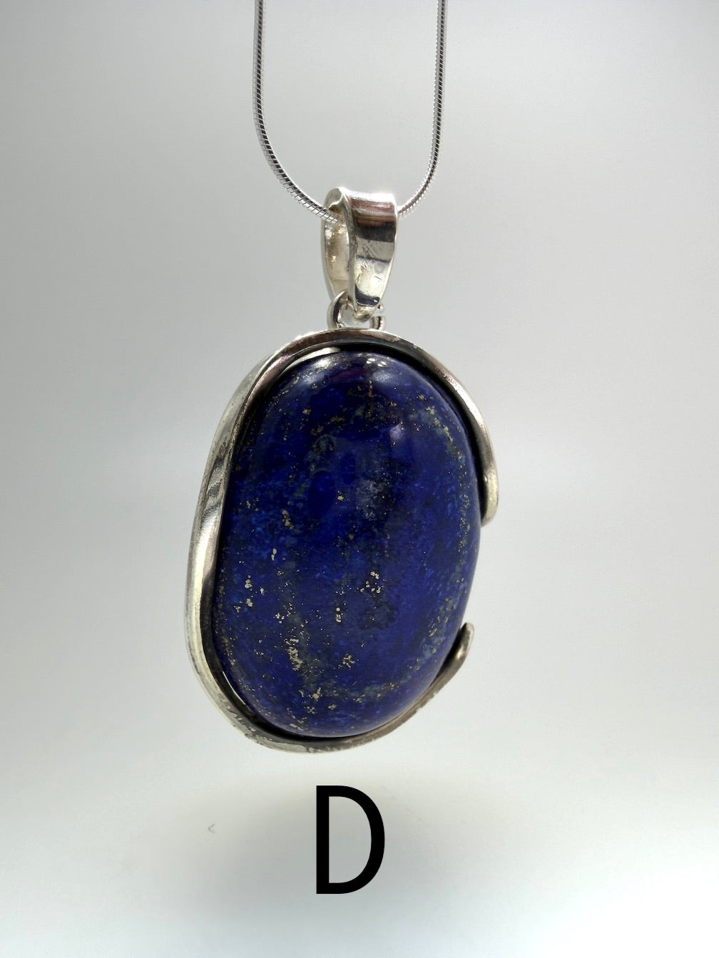 Blue Lapis Lazuli Pendant Necklace in Sterling Silver