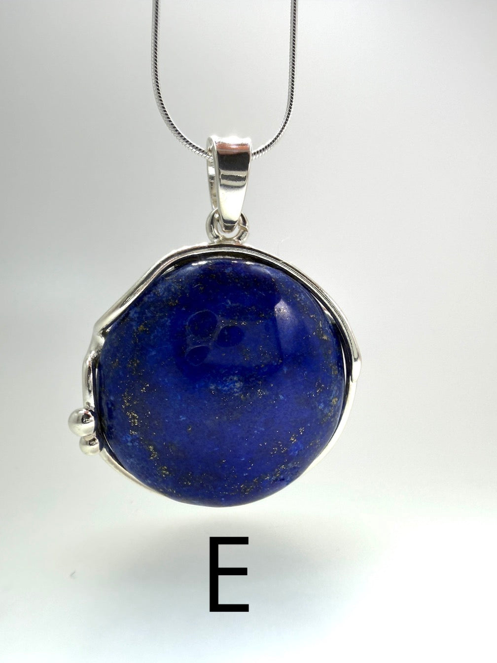 Blue Lapis Lazuli Pendant Necklace in Sterling Silver