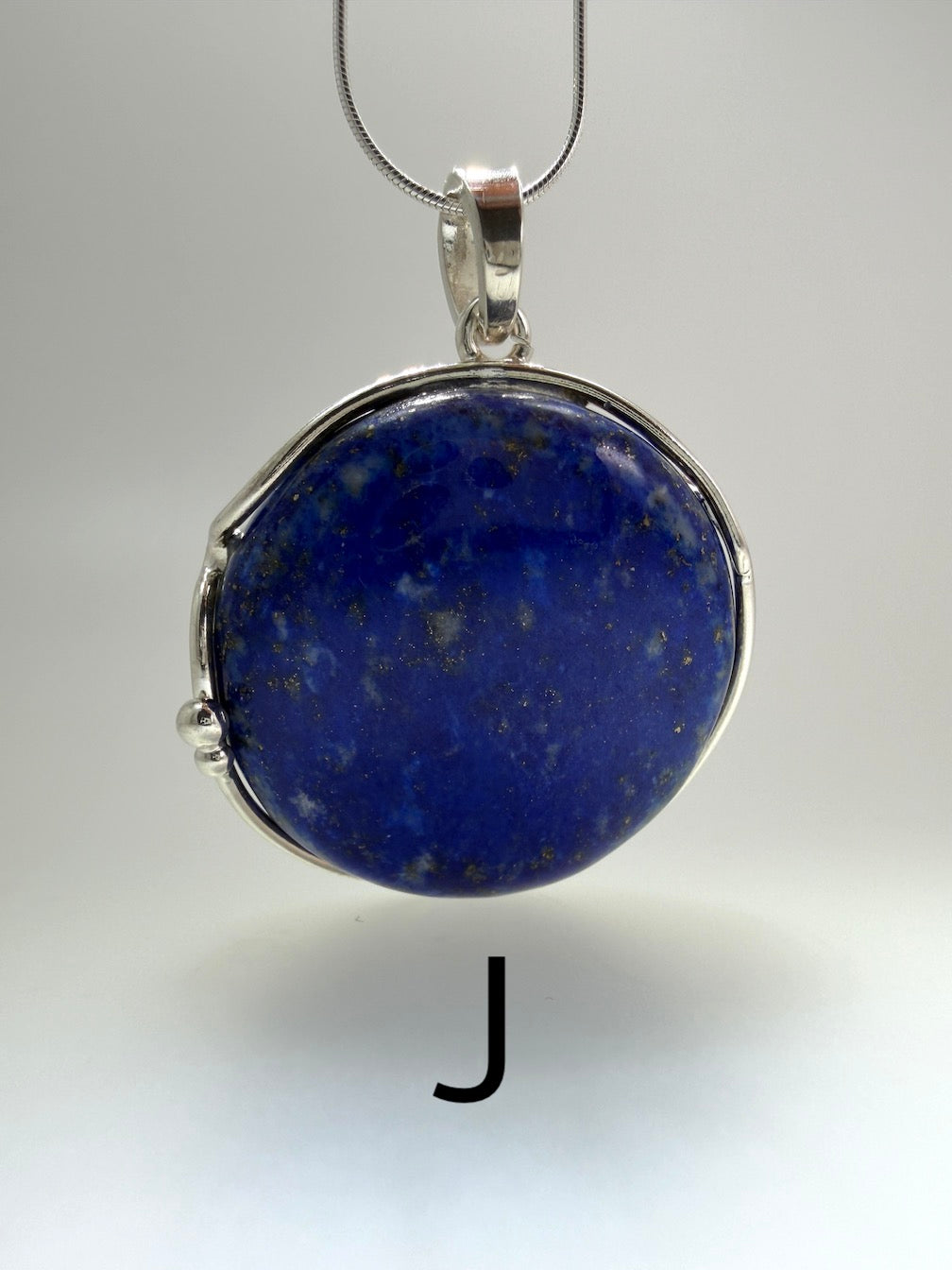 Blue Lapis Lazuli Pendant Necklace in Sterling Silver