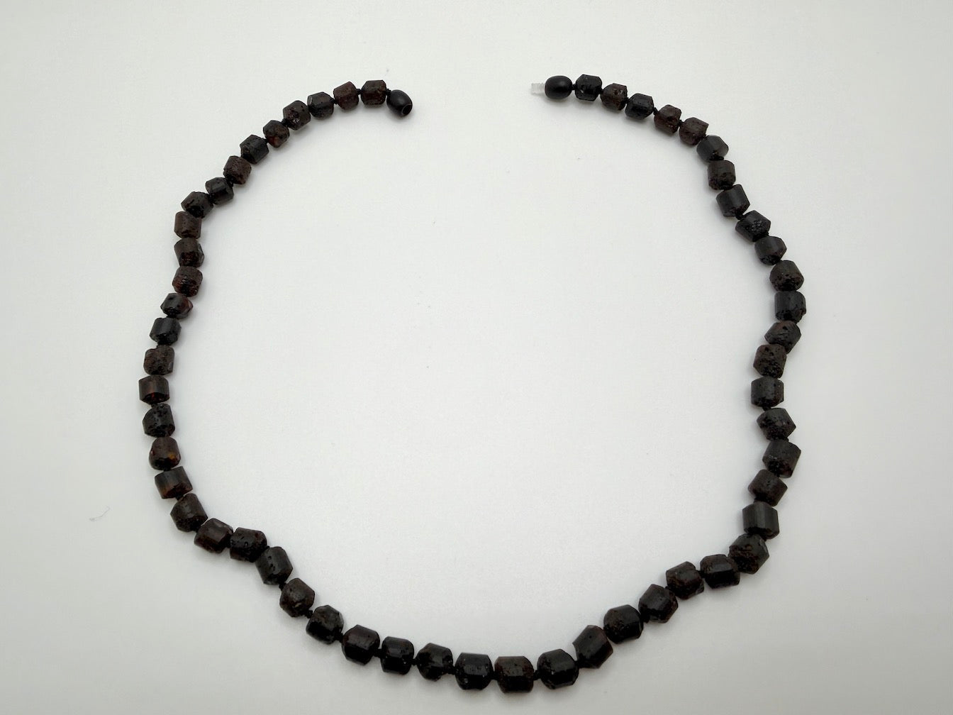 Men’s Natural Baltic Amber Necklace – 21” Unpolished Amber Rondelle Beads with Screw Clasp