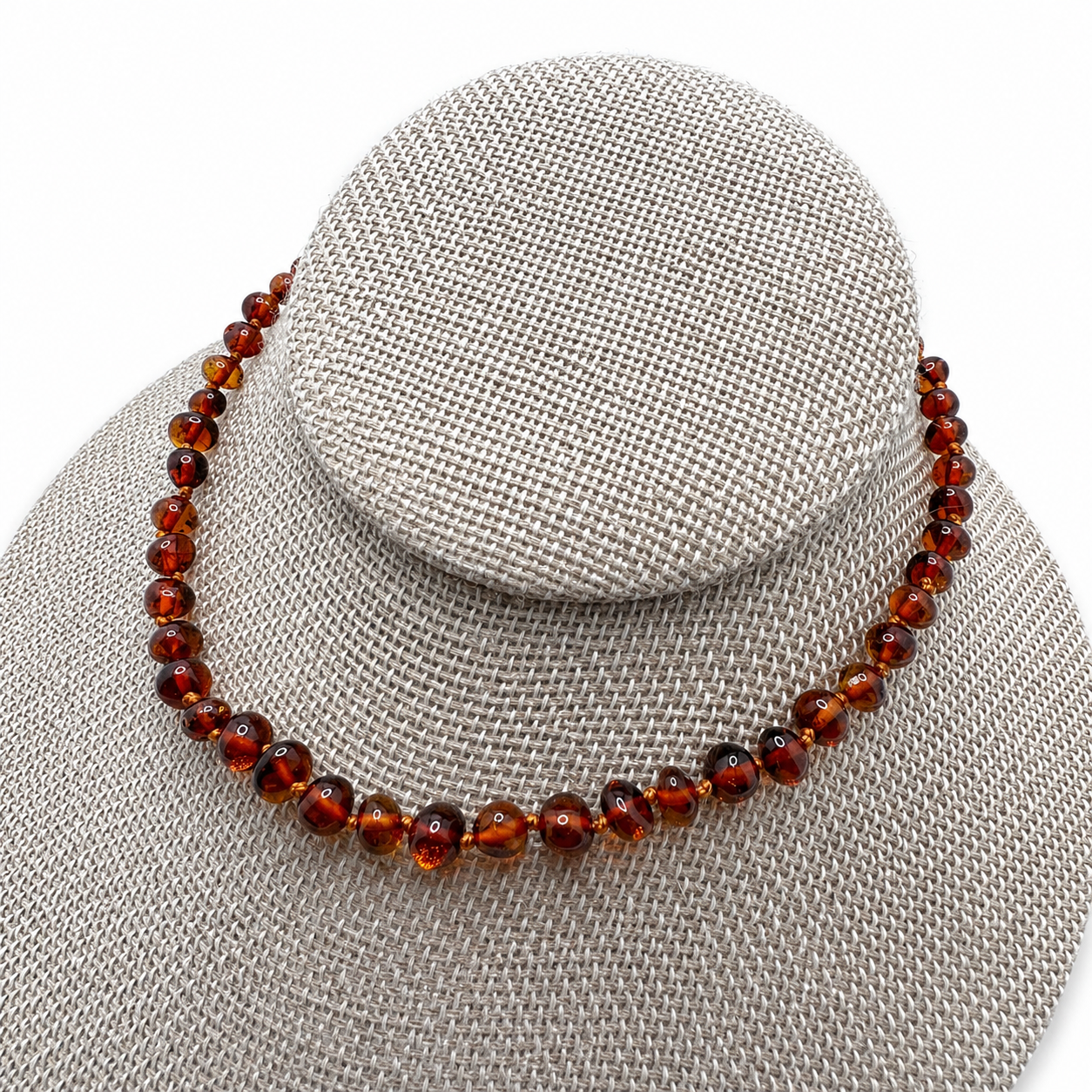 Genuine Baltic Amber Mother & Baby Matching Necklace Set – Honey Amber Beaded Necklace – Knotted Amber – Teething Necklace