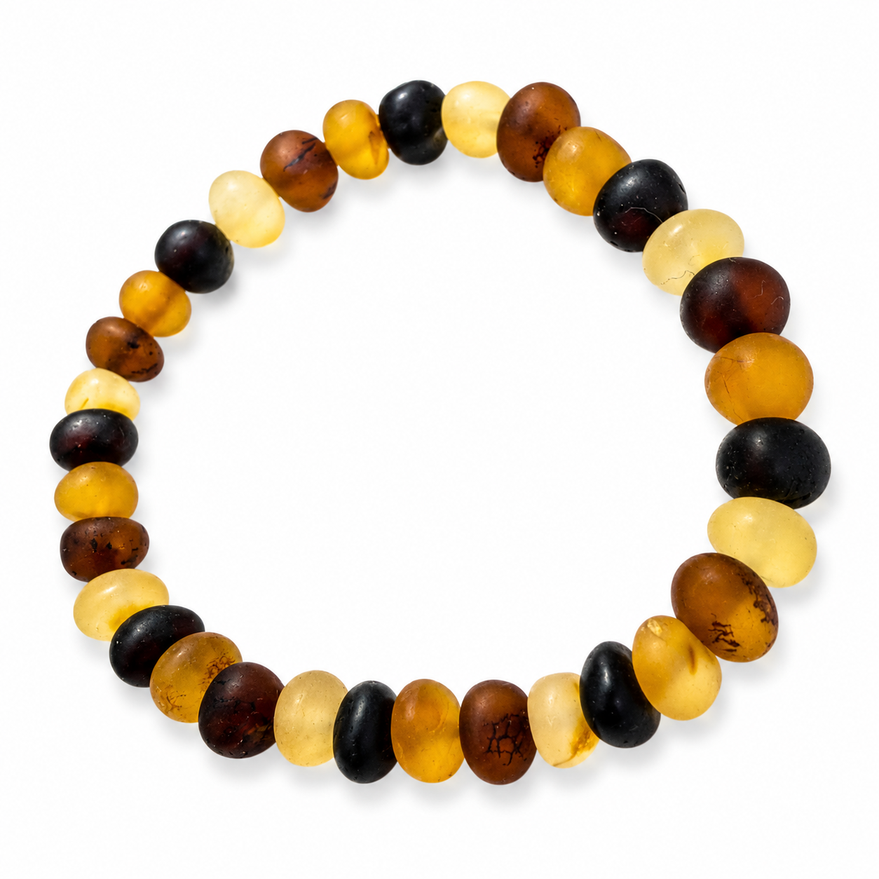 Multicolor Genuine Baltic Amber Stretch Bracelet Handmade Baltic Amber Bracelet Natural Unpolished Amber Jewelry Gift for Her