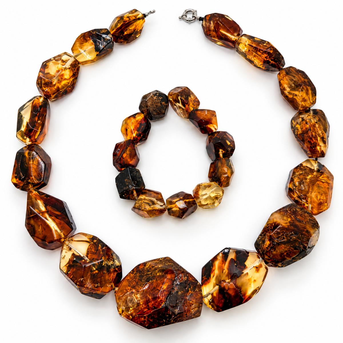 Museum Quality Baltic Amber Necklace & Matching Bracelet