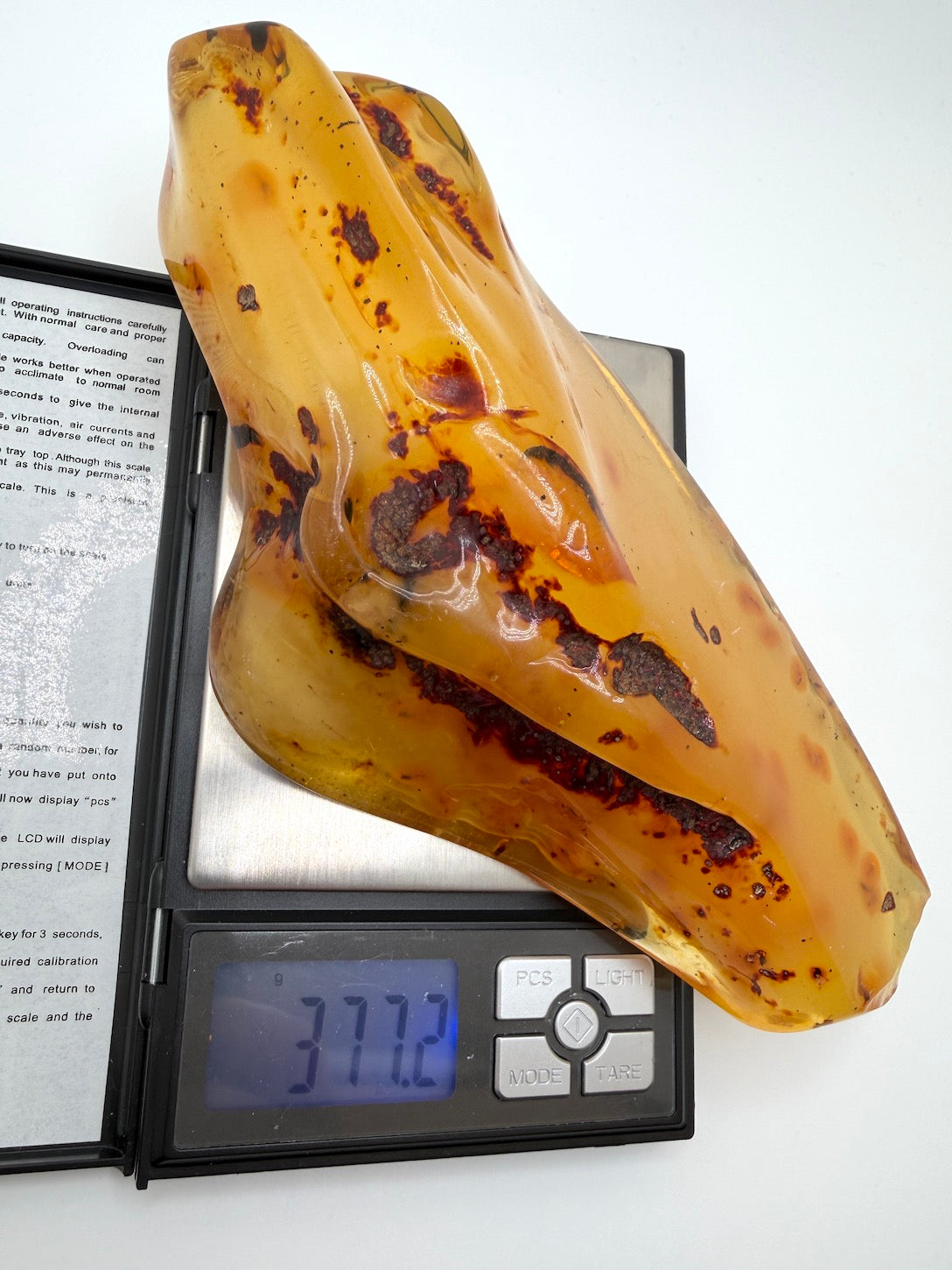 Natural Colombian Amber Chunk, Lemon Butterscotch Ombre Amber Specimen, Museum Quality - Rare Collector Stone