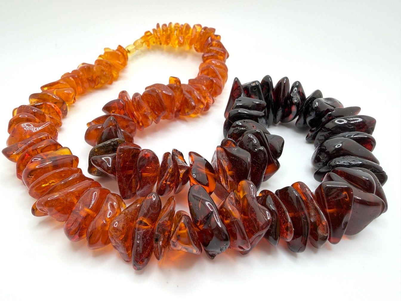 Ombre Baltic Amber Graduated Bead Necklace - Lemon thru Honey into Cherry