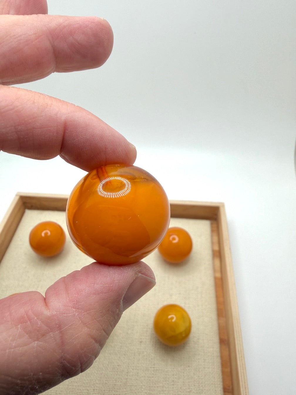 Oversized Baltic Amber Ball Pendant | Rare Butterscotch & Honey Yellow Amber | Large Perfect Round Drilled Amber Sphere