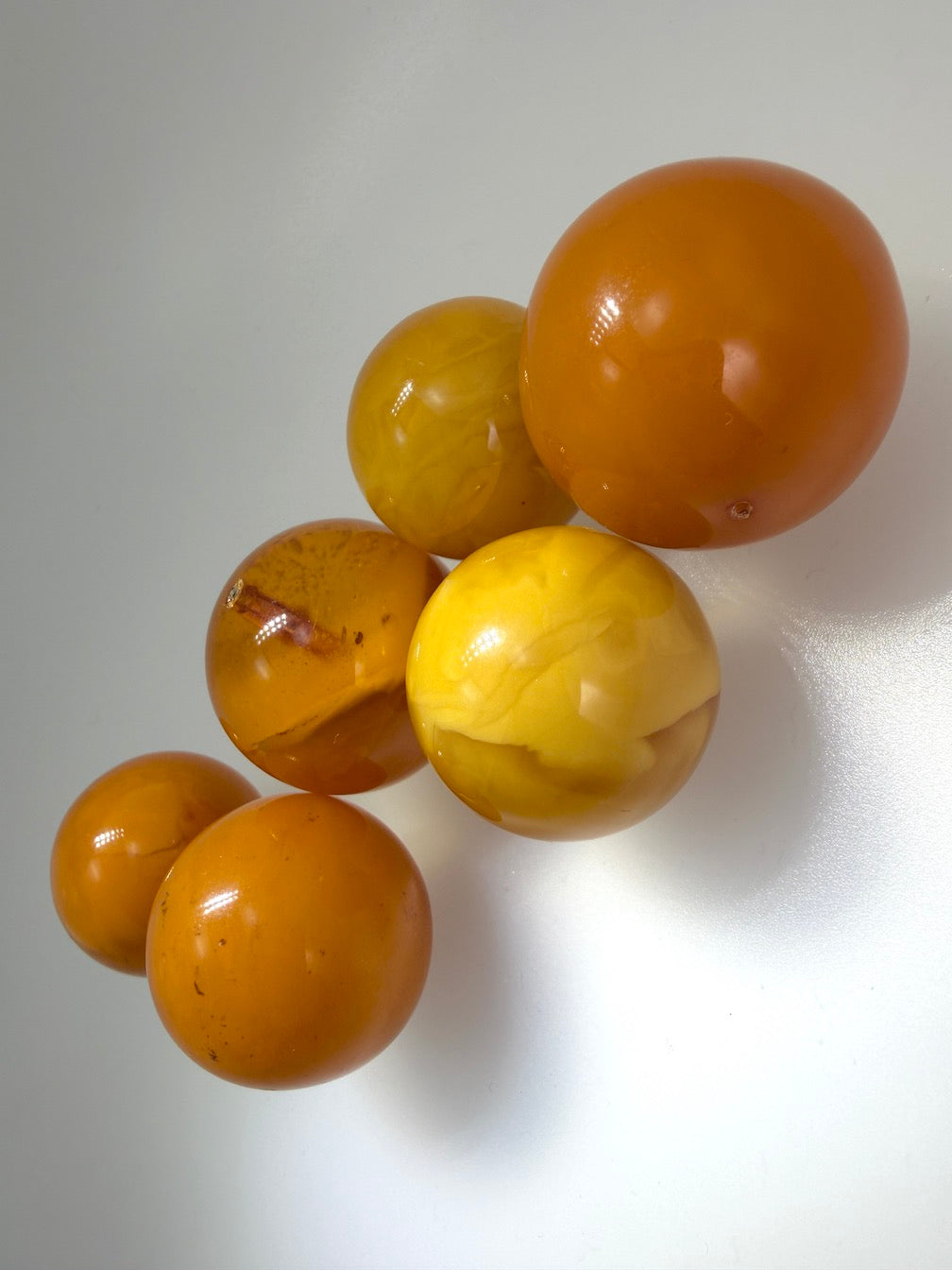 Oversized Baltic Amber Ball Pendant | Rare Butterscotch & Honey Yellow Amber | Large Perfect Round Drilled Amber Sphere