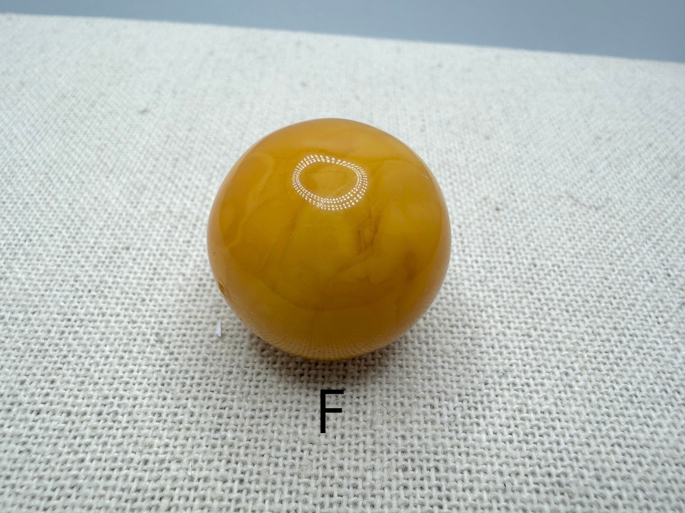 Oversized Baltic Amber Ball Pendant | Rare Butterscotch & Honey Yellow Amber | Large Perfect Round Drilled Amber Sphere