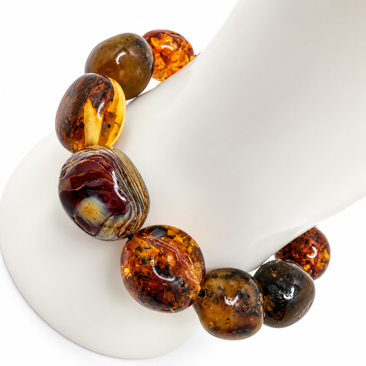 Rare Museum Quality Genuine Baltic Amber Stretch Bracele