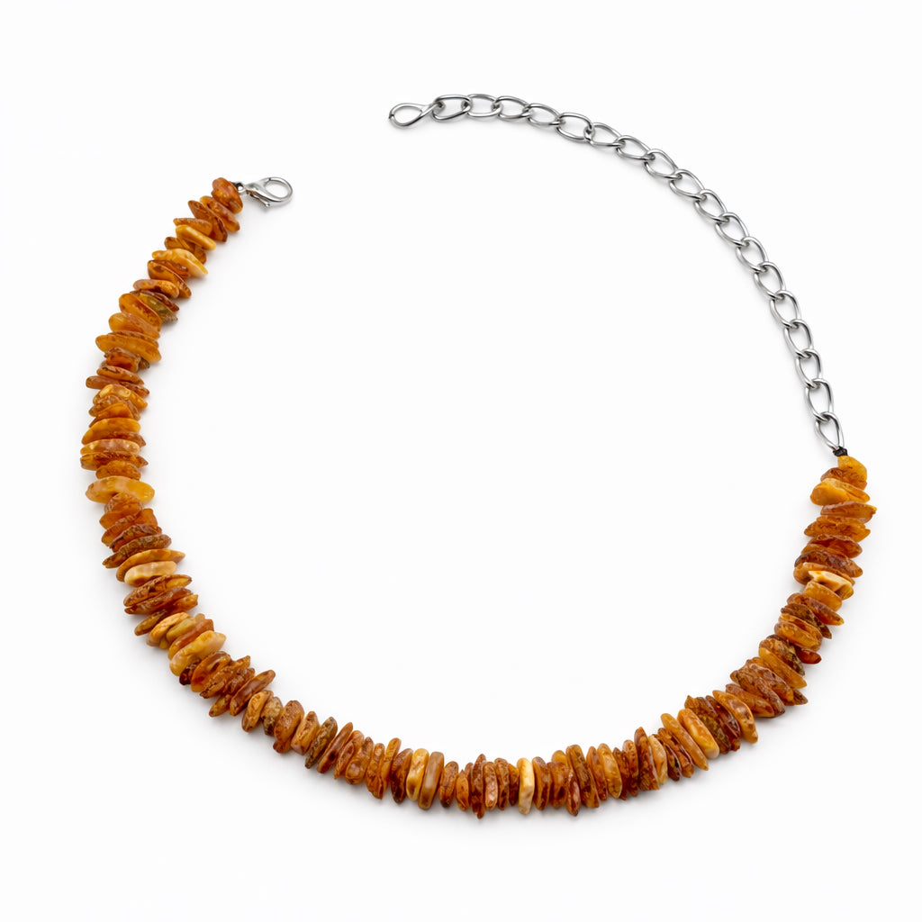 Genuine Baltic Amber Natural Unpolished Dog Collar Necklace