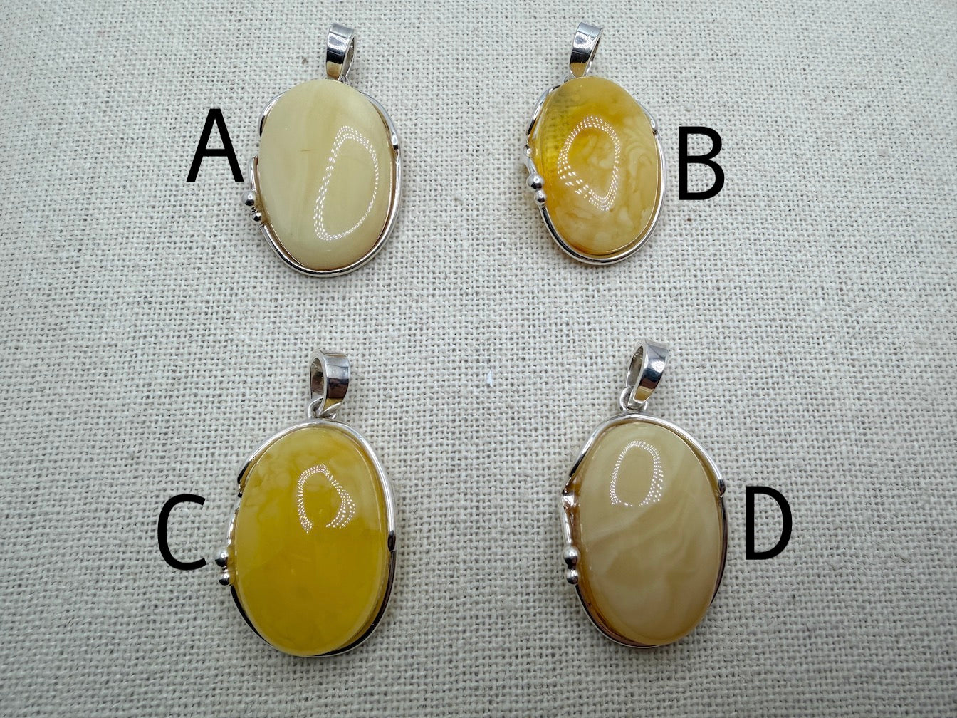 Sterling Silver Organic Pendant with Rare Butterscotch Baltic Amber – Modern Statement Necklace