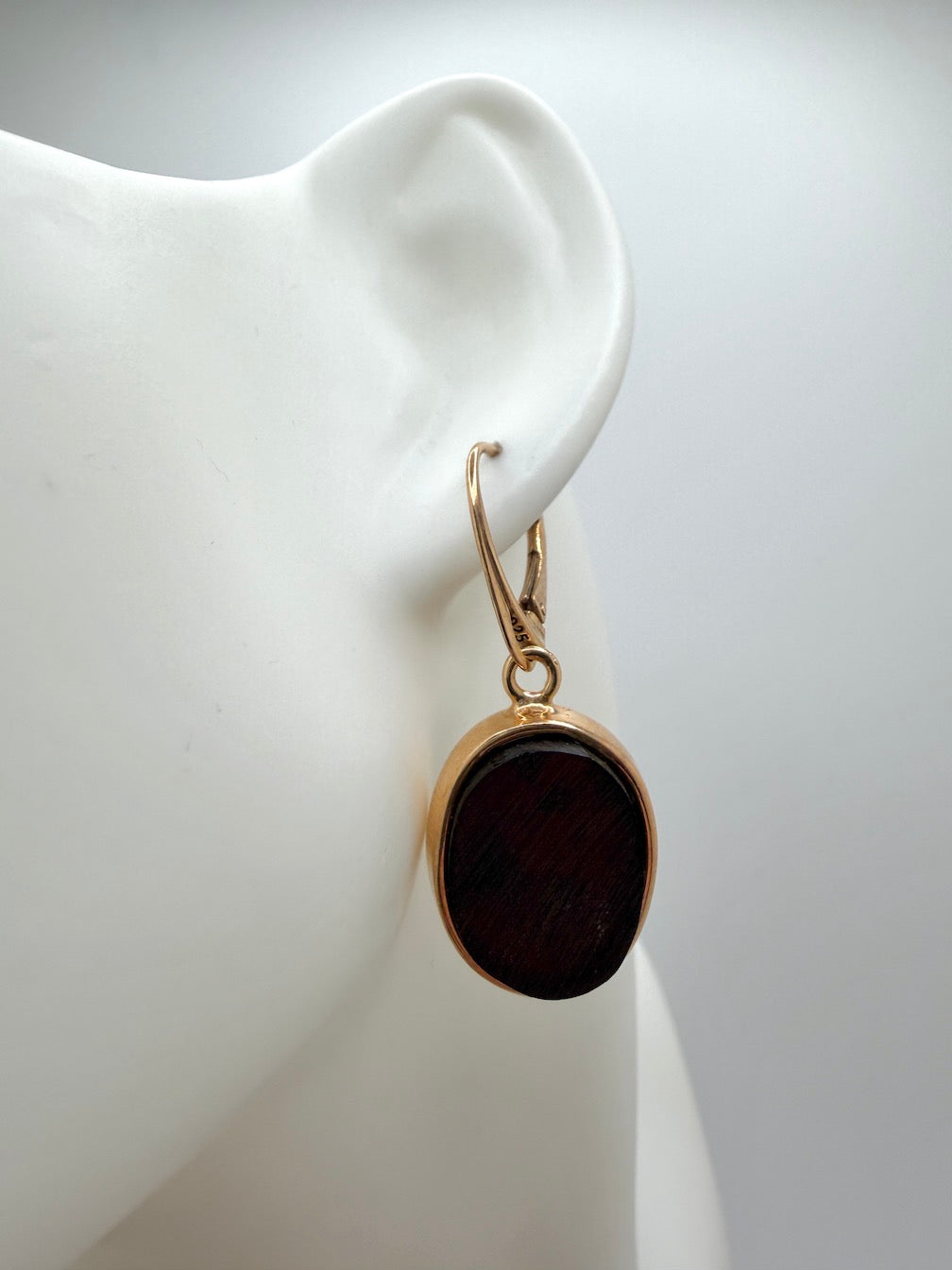 Sterling Silver Rose-Gold Plated & Genuine Cherry Baltic Amber Earrings + Ring Set