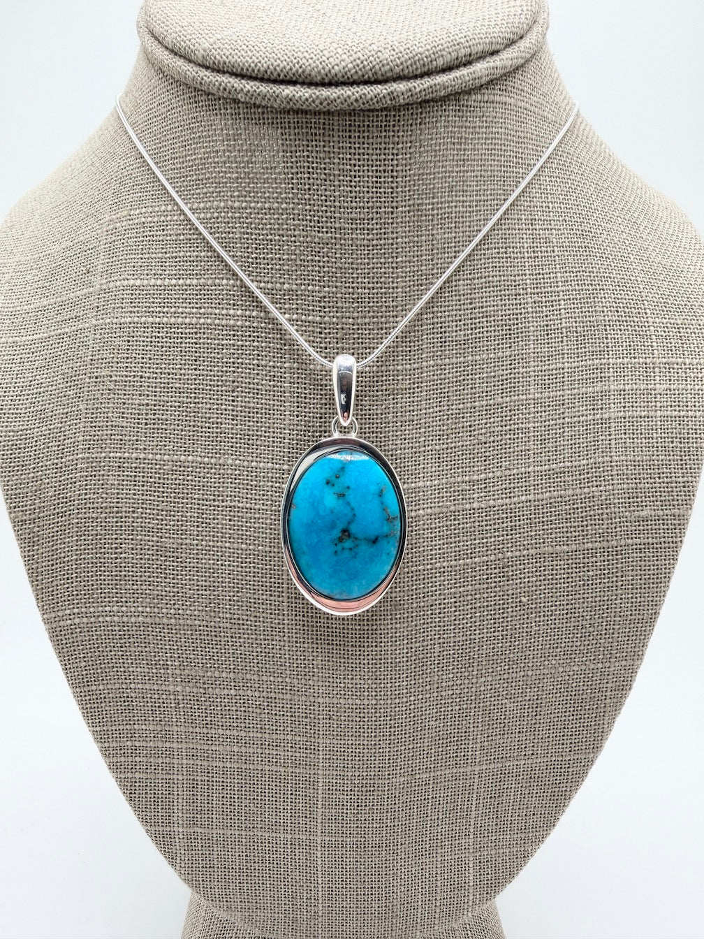 Sterling Silver & Genuine American Sleeping Beauty Turquoise Pendant and Earrings Set | Handmade in Poland