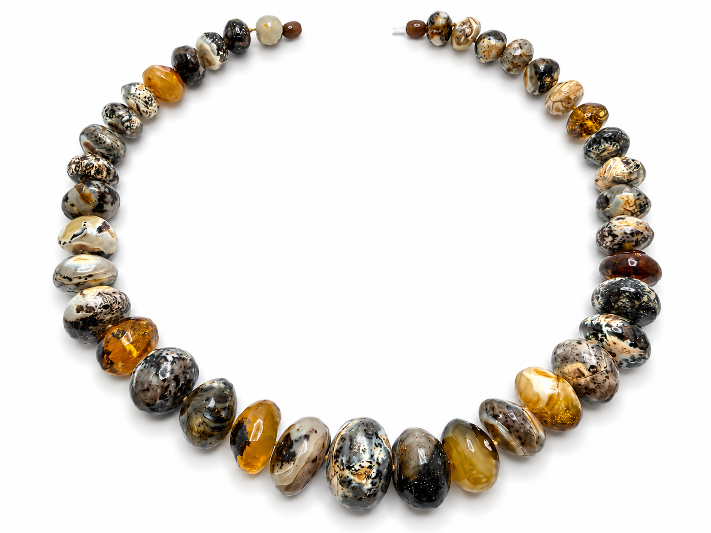 Museum Quality Genuine Baltic Amber Necklace – Rare White, Yellow & Gray Amber