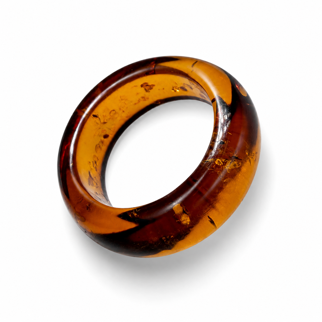 Genuine Baltic Amber Ring – Solid Amber Band Ring – Unisex Amber Ring – Lightweight Natural Jewelry – Sizes 7 8 9 10
