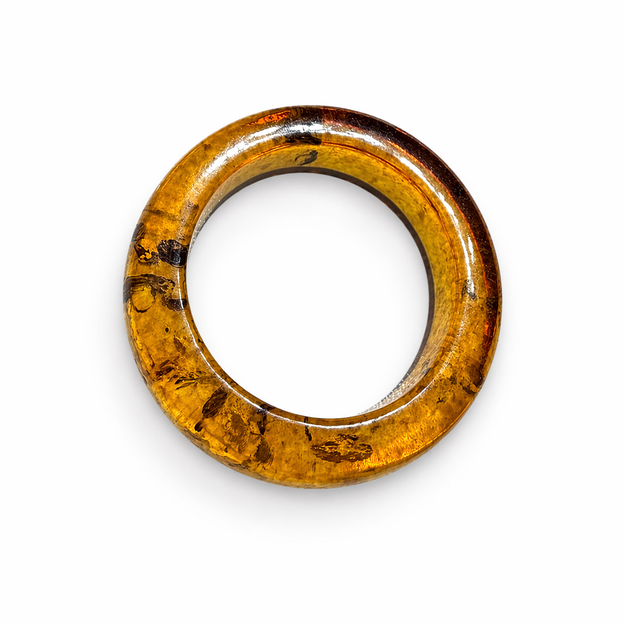 Genuine Baltic Amber Ring – Solid Amber Band Ring – Unisex Amber Ring – Lightweight Natural Jewelry