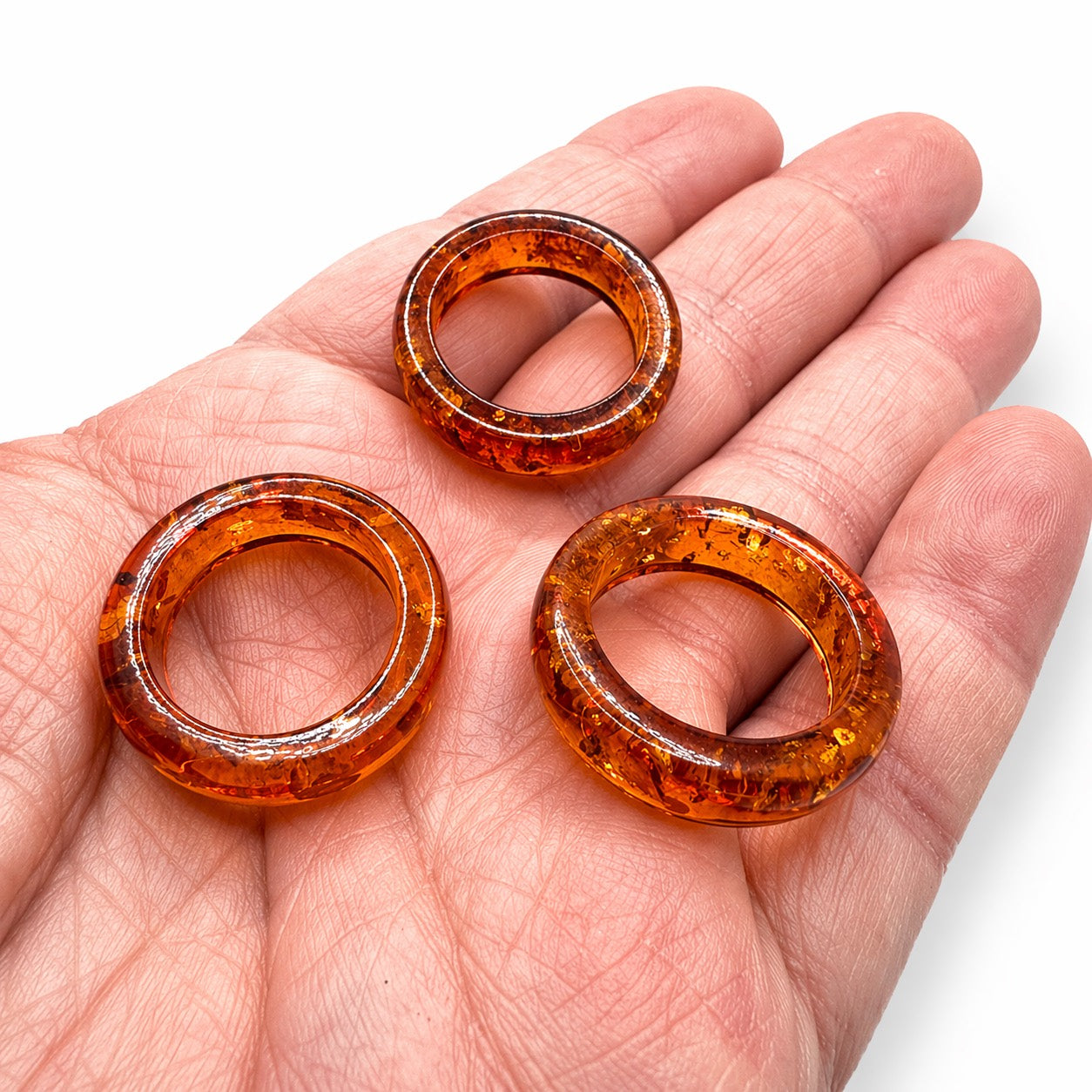 Genuine Baltic Amber Ring – Solid Amber Band Ring – Unisex Amber Ring – Lightweight Natural Jewelry