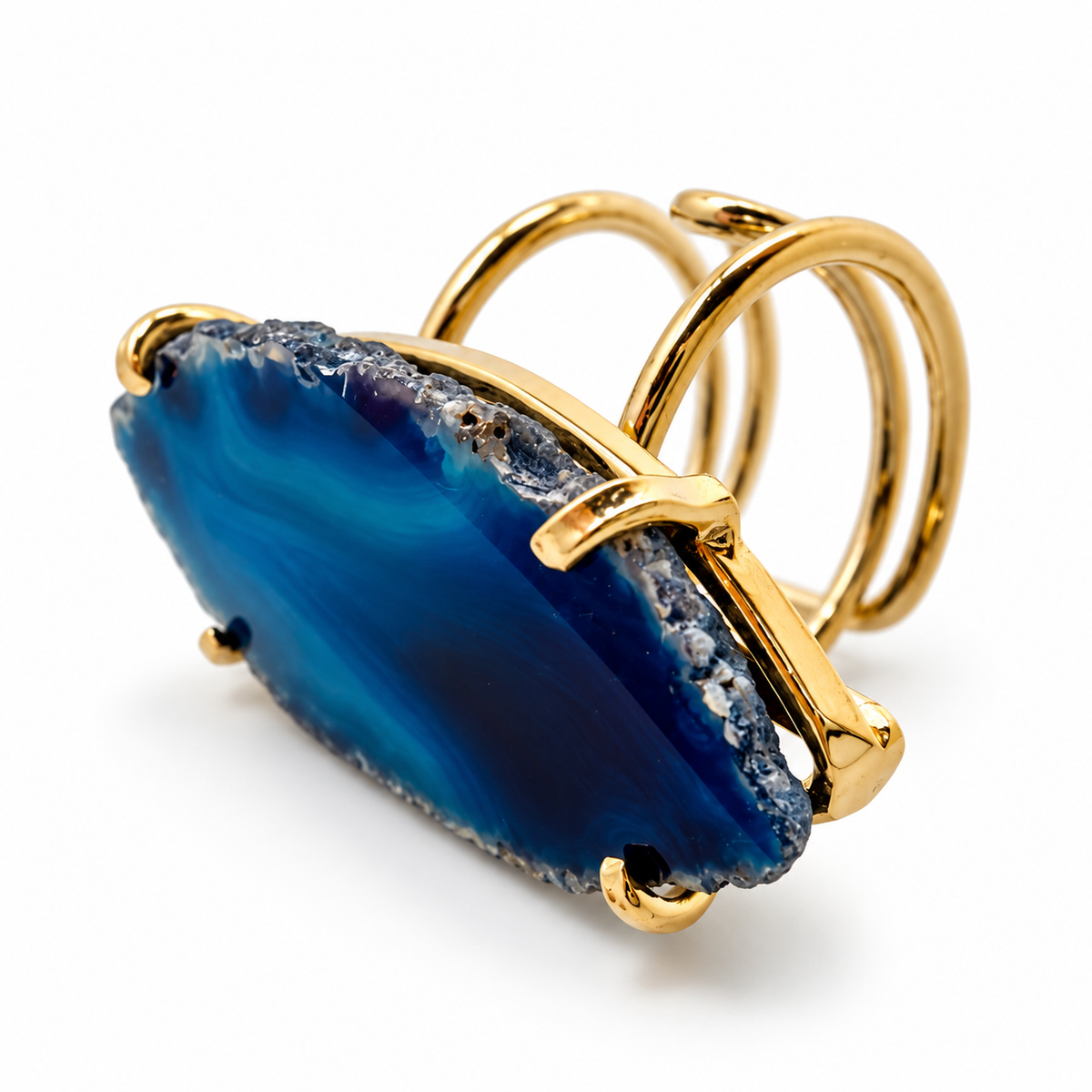 Genuine Druzy Gemstone Ring, One of a Kind Brazilian Agate Ring,