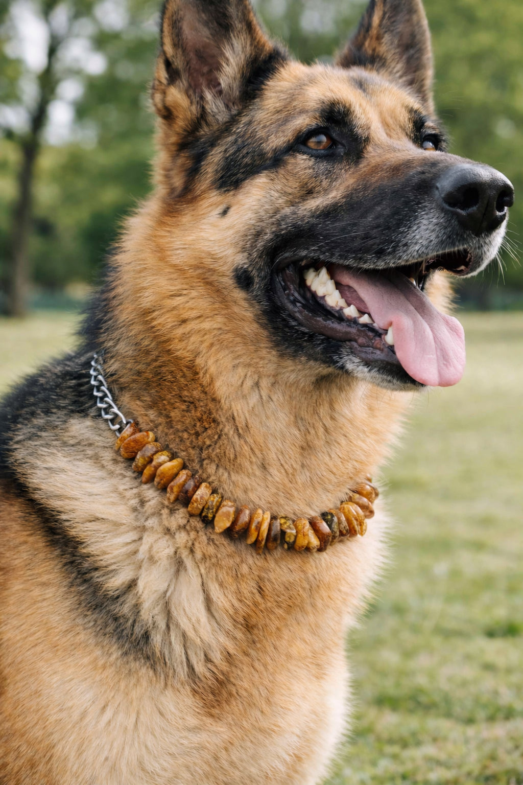 Genuine Baltic Amber Natural Unpolished Dog Collar Necklace