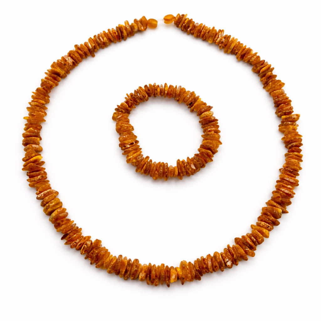 Genuine Baltic Amber Bracelet – Natural Unpolished Amber Chips – Honey, Butter & Yellow Tones – Stretch Bracelet – Lightweight Everyday Jewelry