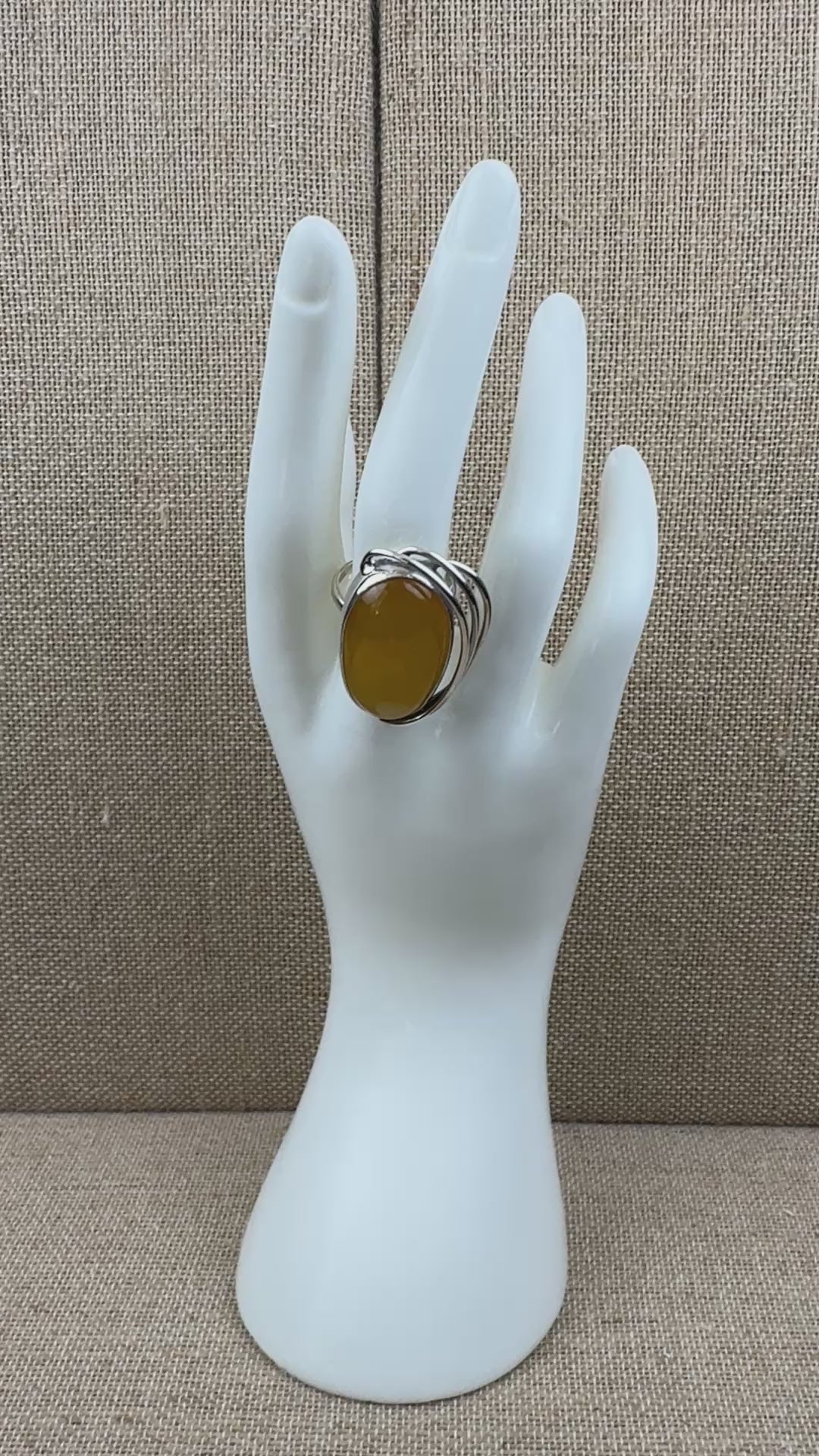 Handmade Sterling Silver Butterscotch Baltic Amber Ring – Adjustable Open Shank Polish Design