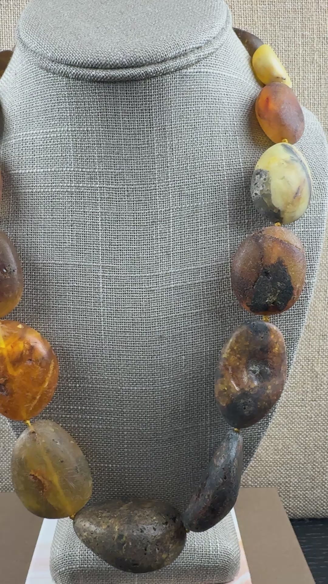 Museum Quality Butterscotch Baltic Amber Necklace – Natural Tumbled Beads, 24” Statement Piece
